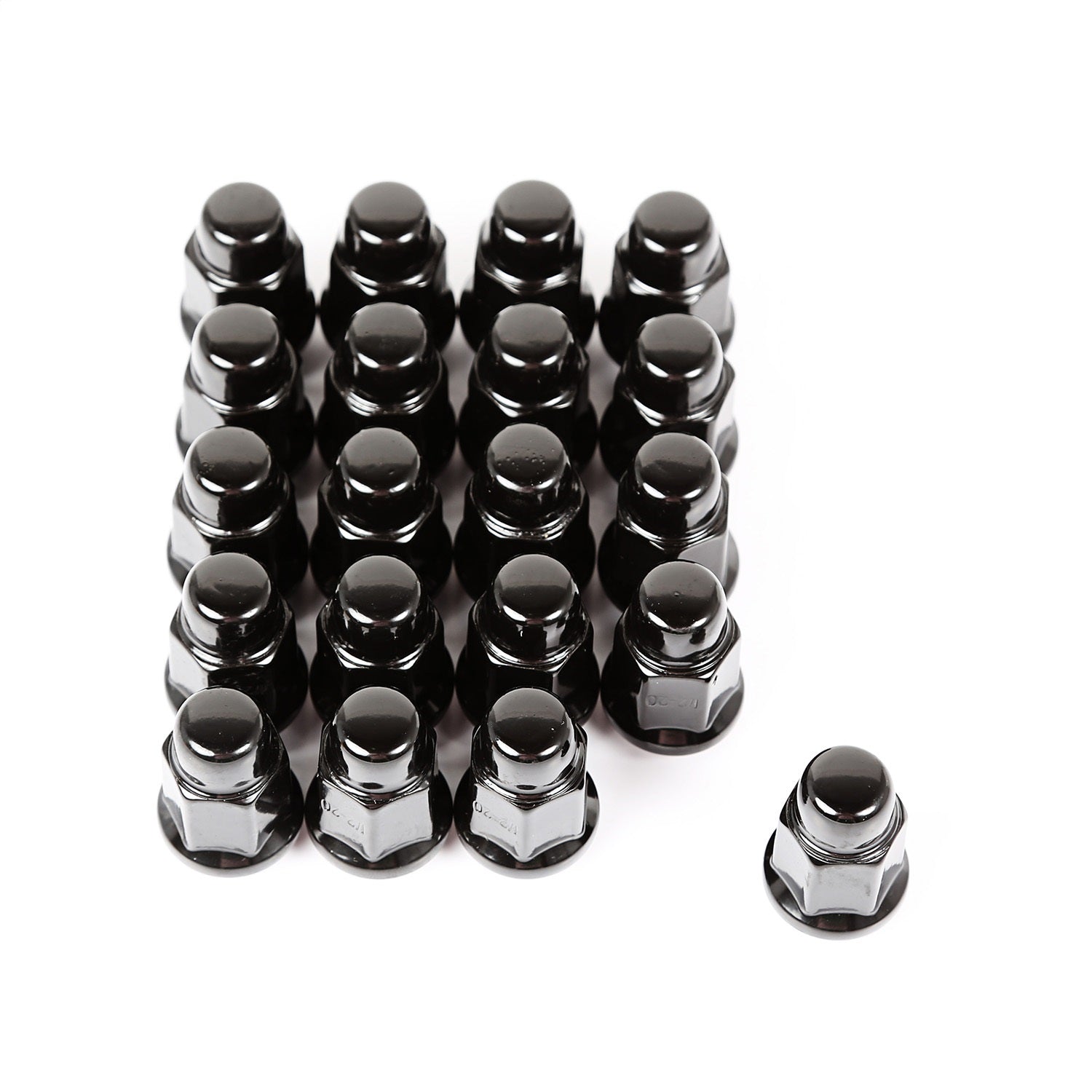 Rugged Ridge 16715.23 Wheel Lug Nut; 1/2-20 Thread; Set Of 20; Black; Rugged Ridge 16715.23