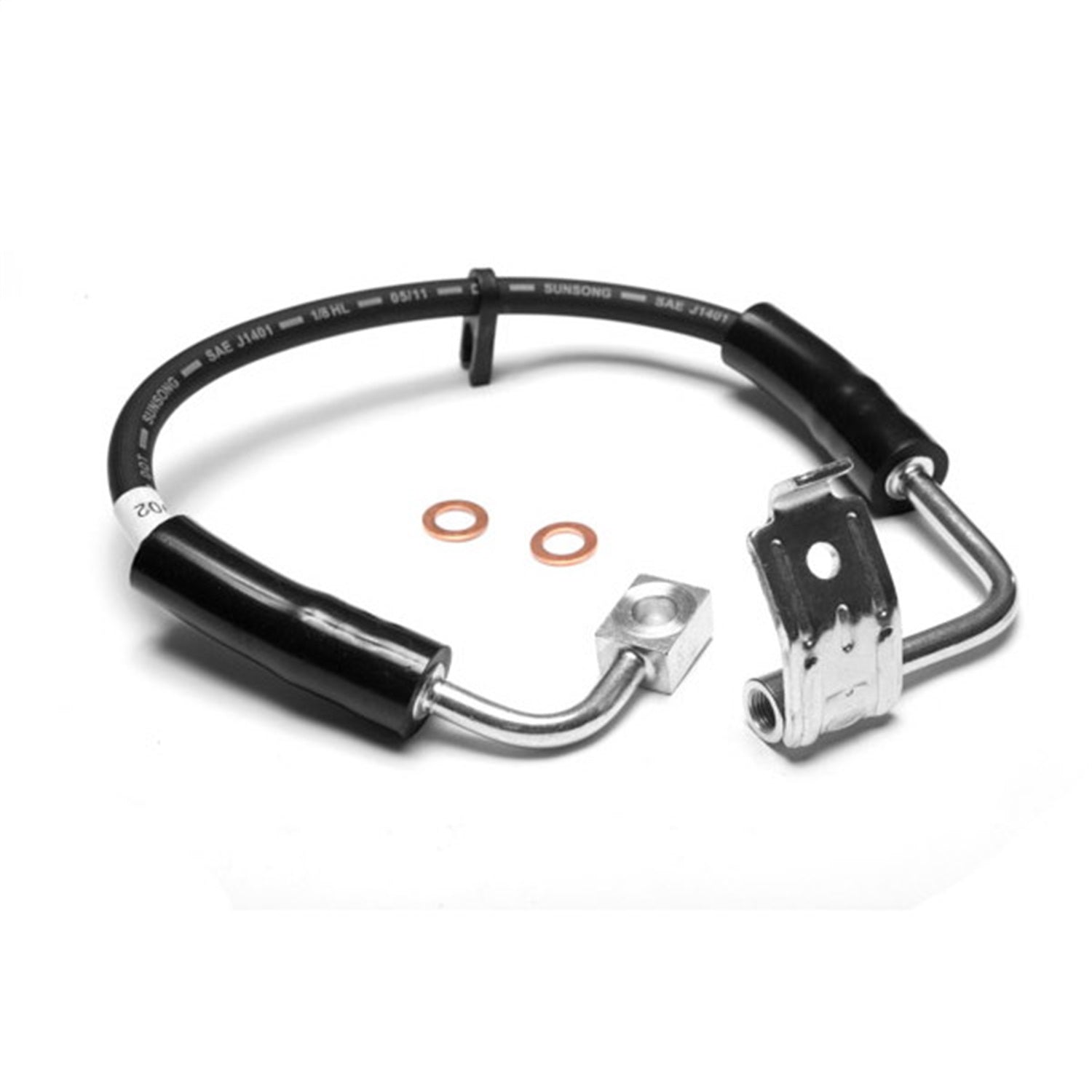 Omix 16732.29 Brake Hose; Front Left; 7 in. Length; Omix 16732.29