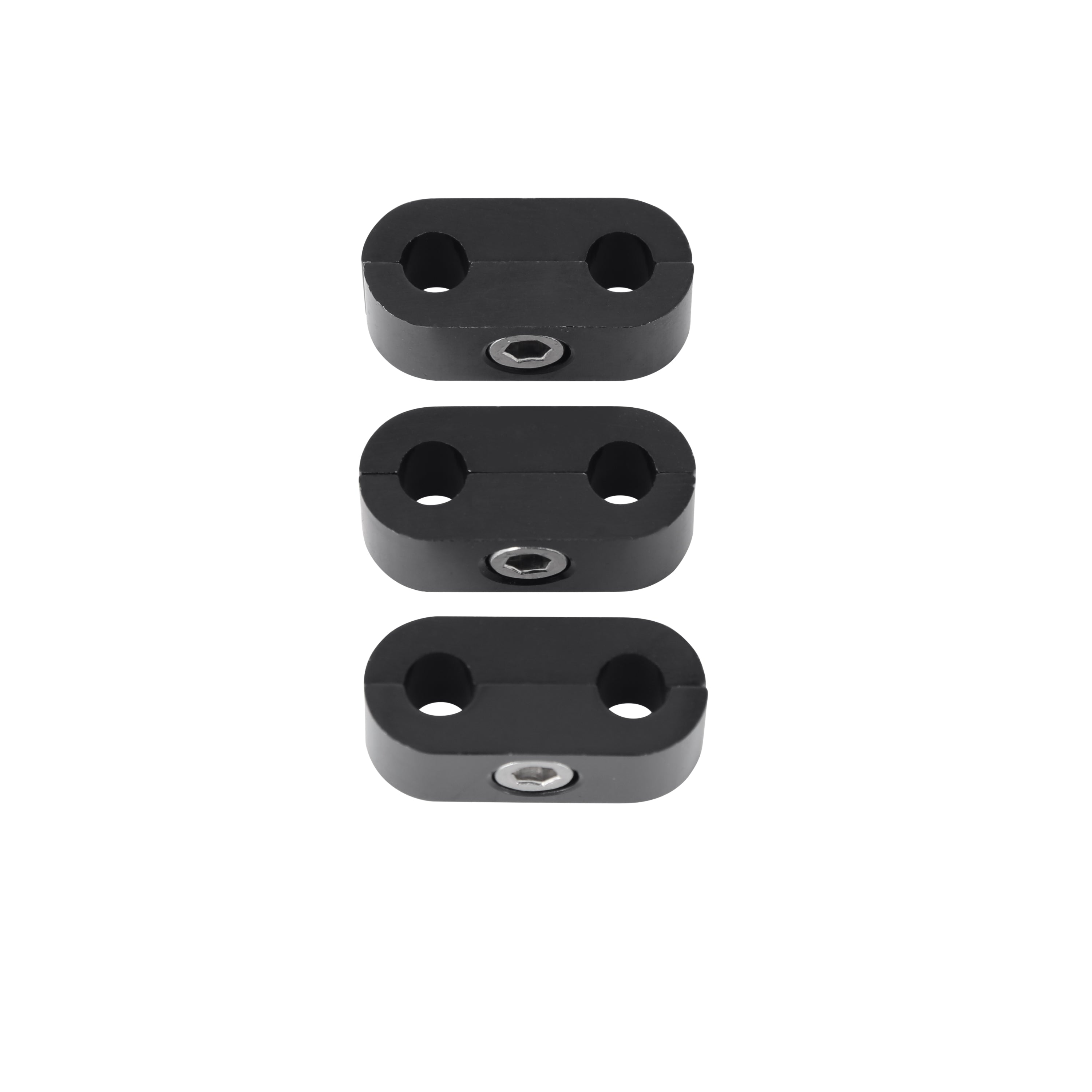 Hose & Tubing Separator, 1/4", Package of 3, Black Anodized