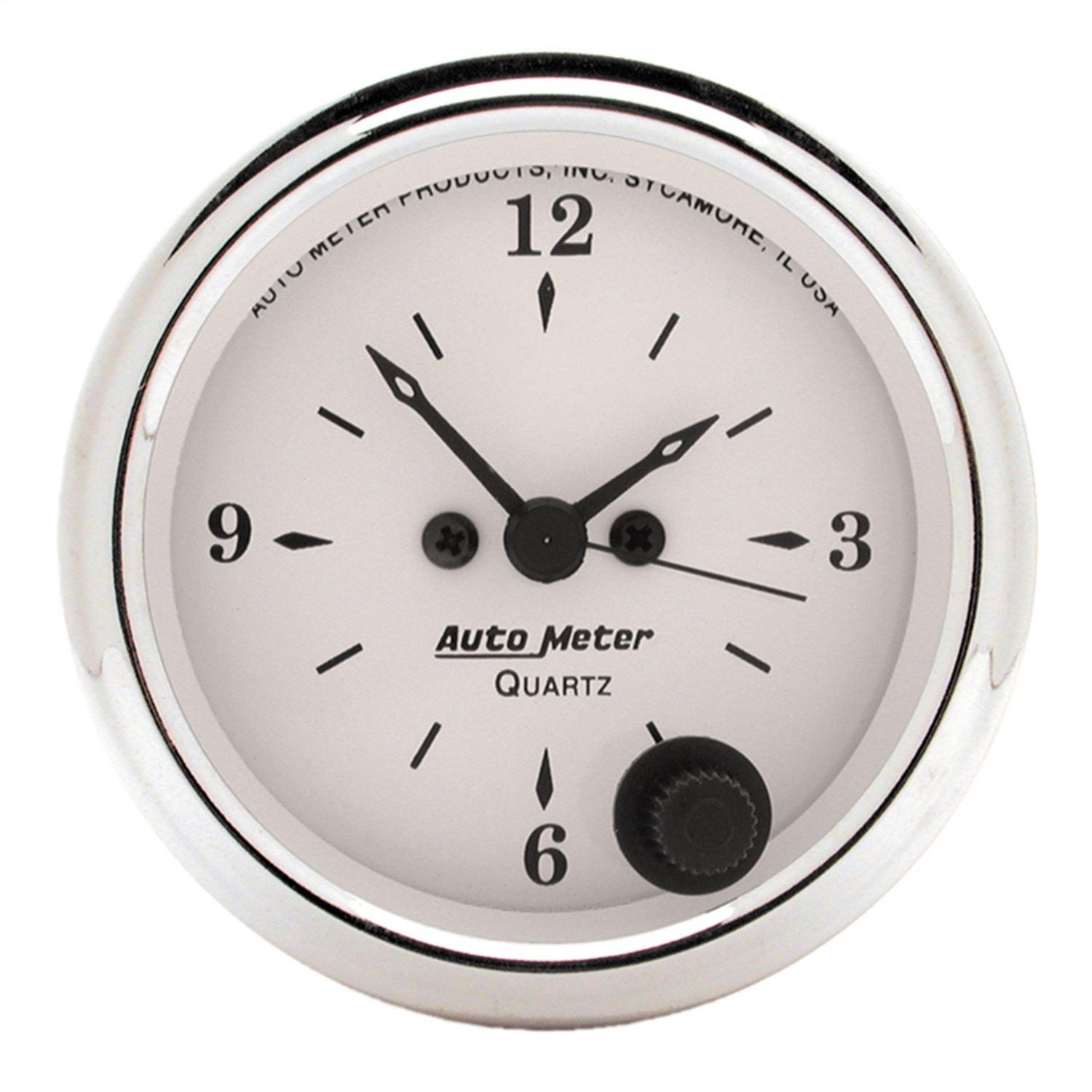 AutoMeter 1686 GAUGE; CLOCK; 2 1/16in.; 12HR; ANALOG; OLD TYME WHITE AutoMeter 1686
