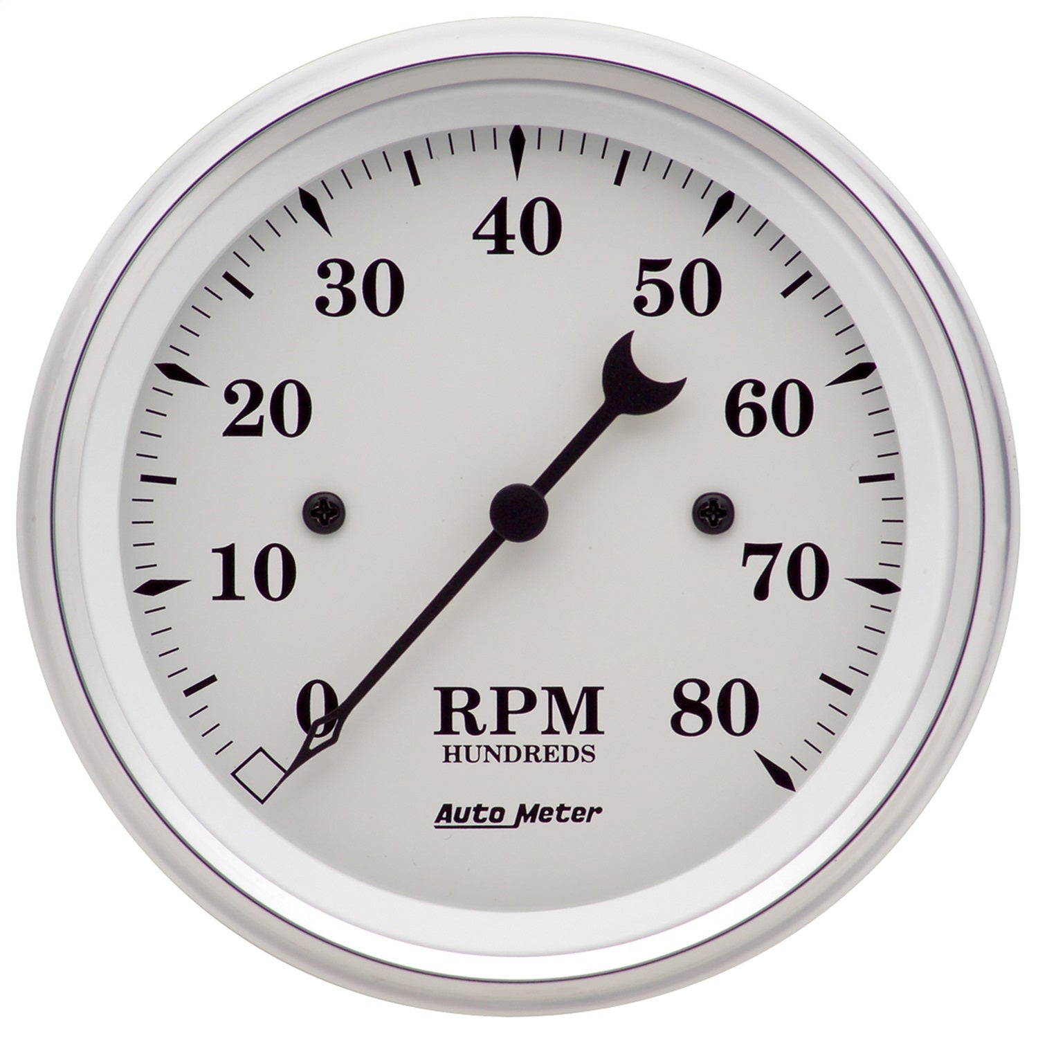AutoMeter 1690 GAUGE; TACHOMETER; 3 3/8in.; 8K RPM; IN-DASH; OLD TYME WHITE AutoMeter 1690
