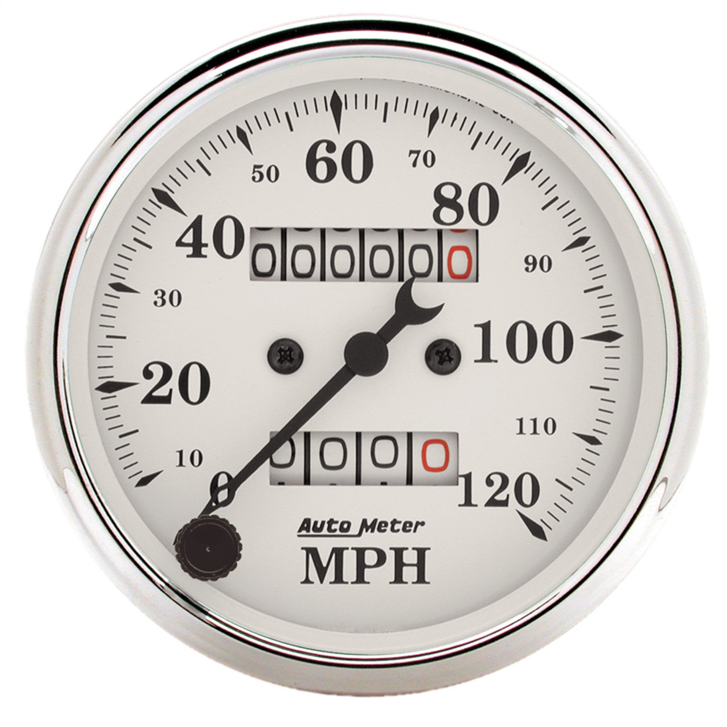 AutoMeter 1693 GAUGE; SPEEDOMETER; 3 1/8in.; 120MPH; MECHANICAL; OLD TYME WHITE AutoMeter 1693