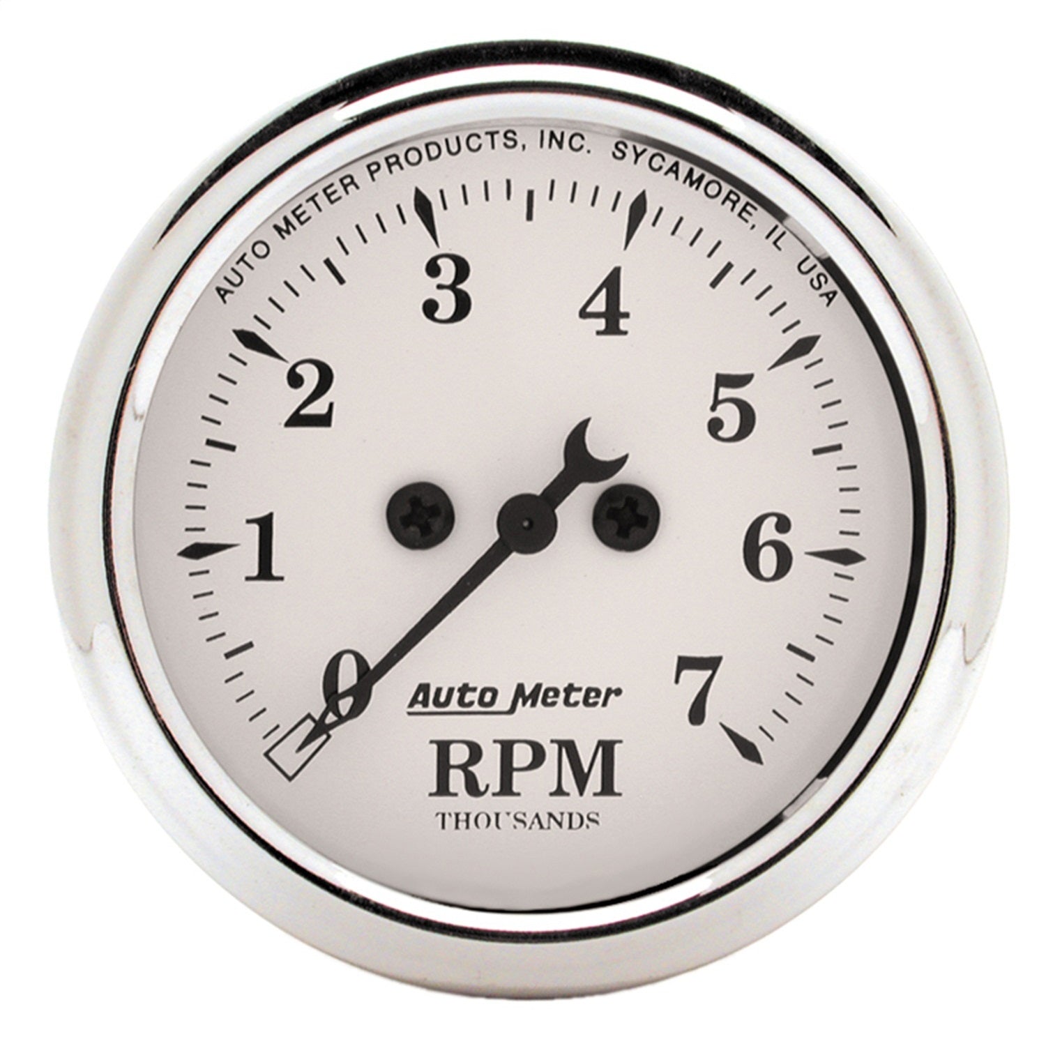AutoMeter 1694 GAUGE; TACHOMETER; 2 1/16in.; 7K RPM; IN-DASH; OLD TYME WHITE AutoMeter 1694
