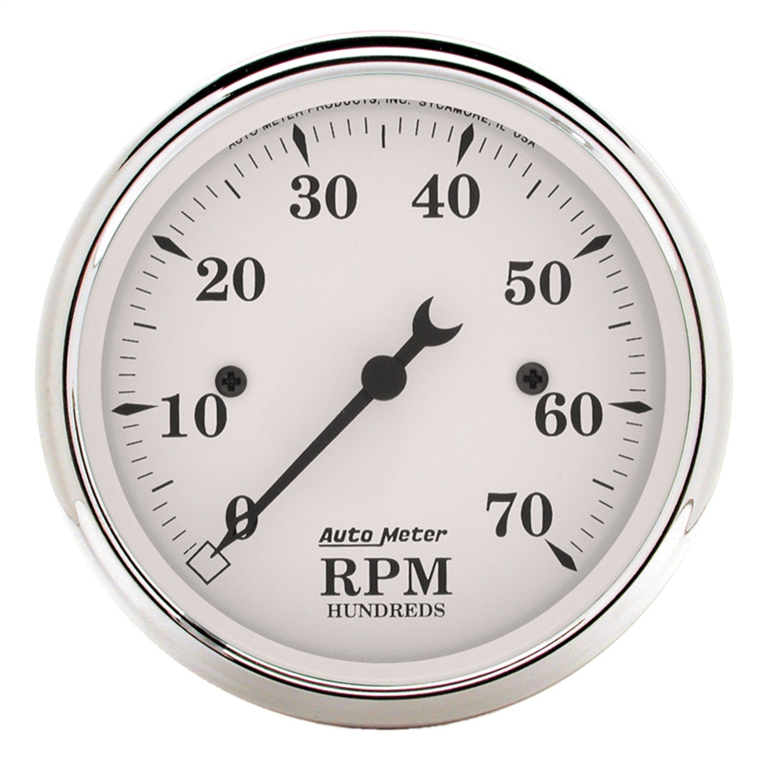 AutoMeter 1695 GAUGE; TACHOMETER; 3 1/8in.; 7K RPM; IN-DASH; OLD TYME WHITE AutoMeter 1695