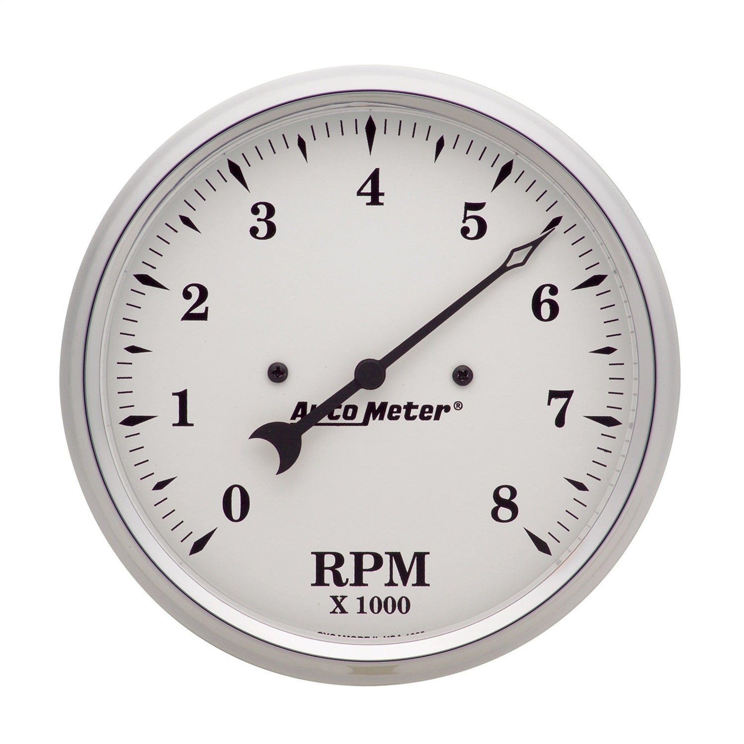 AutoMeter 1699 GAUGE; TACHOMETER; 5in.; 8K RPM; IN-DASH; OLD TYME WHITE AutoMeter 1699