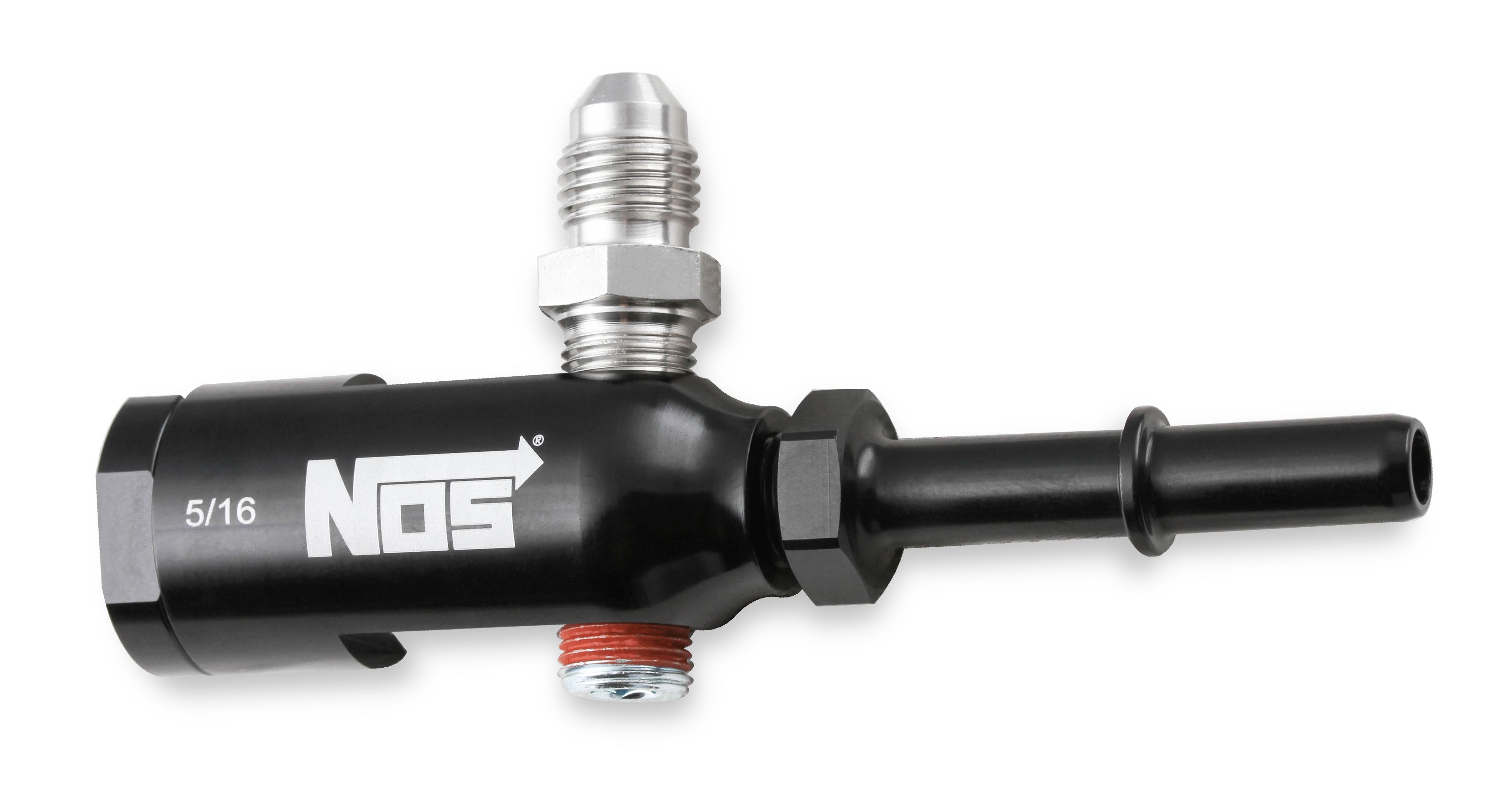 Black Anodized Aluminum - (3) 1/8" NPT Ports w/ Adapters & Plug, -4 AN Fuel Port