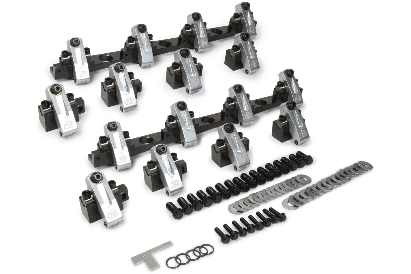 T&D Machine 3128-170/170 BBC Shaft Rocker Arm Kit w/Brodix 3X O/P Heads T&D Machine 3128-170/170