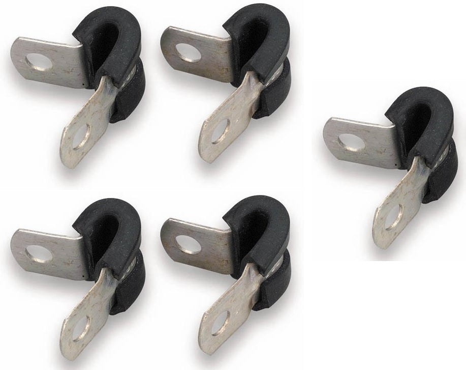 Cushioned Hose Clamp, Fits 7/8" Tube Or Hose O.D., Package Of 5, Aluminum Finish