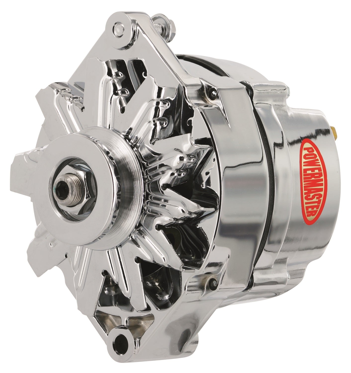 Powermaster Performance 17102 Alternator; 10DN; Externally Regulated; 70 Amp; 45 Idle; 1V; Chrome; Powermaster Performance 17102