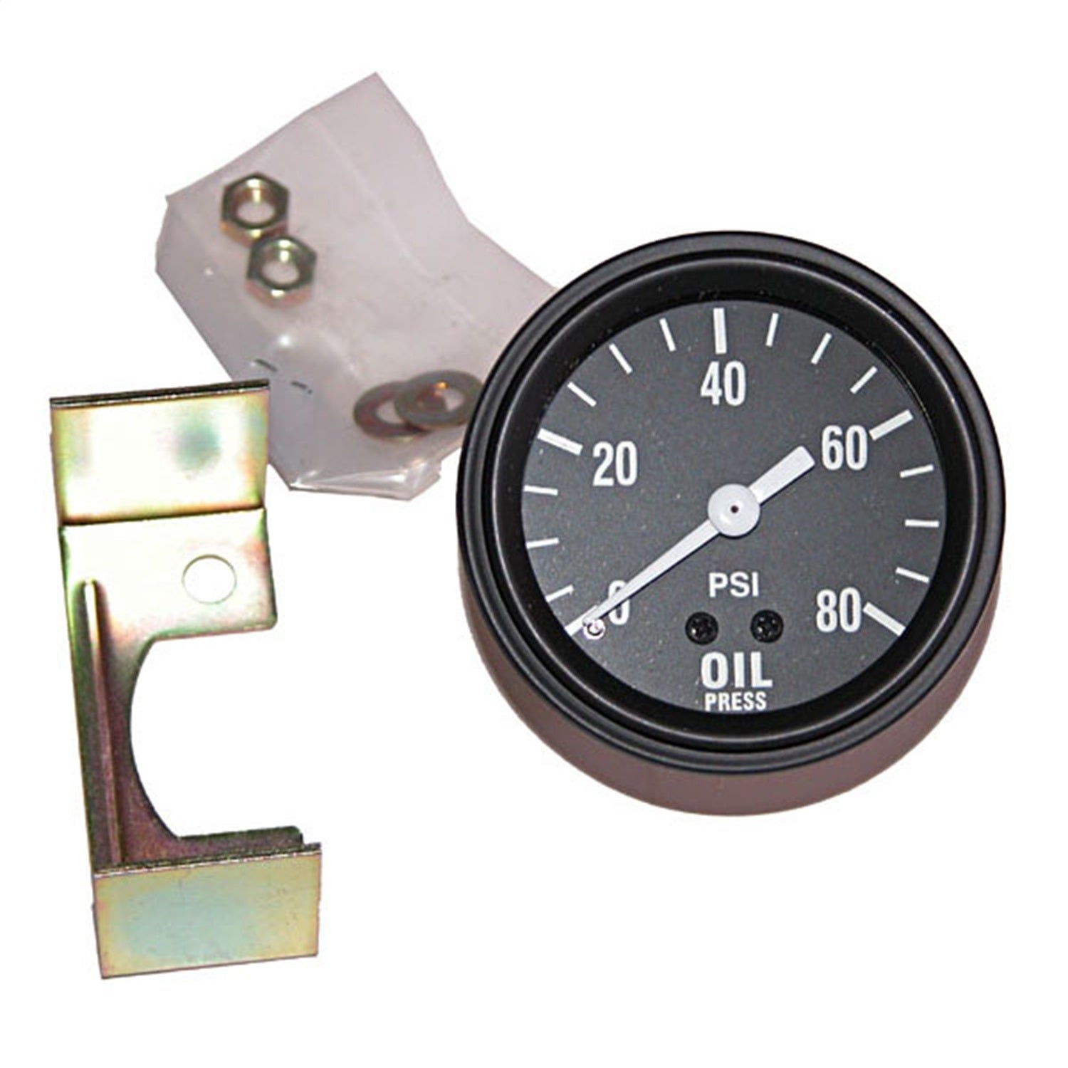 Omix 17210.02 Oil Pressure Gauge; OE Replacement; Mechanical; Pressure 0-80; Omix 17210.02