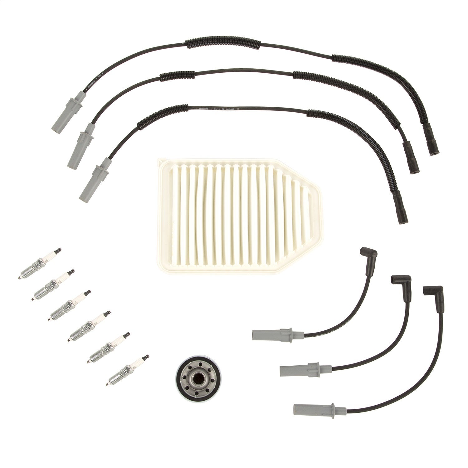 Omix 17257.86 Tune-Up Kit; Incl. Air Filter/Oil Filter/Spark Plugs/Ignition Wire Set; Omix 17257.86