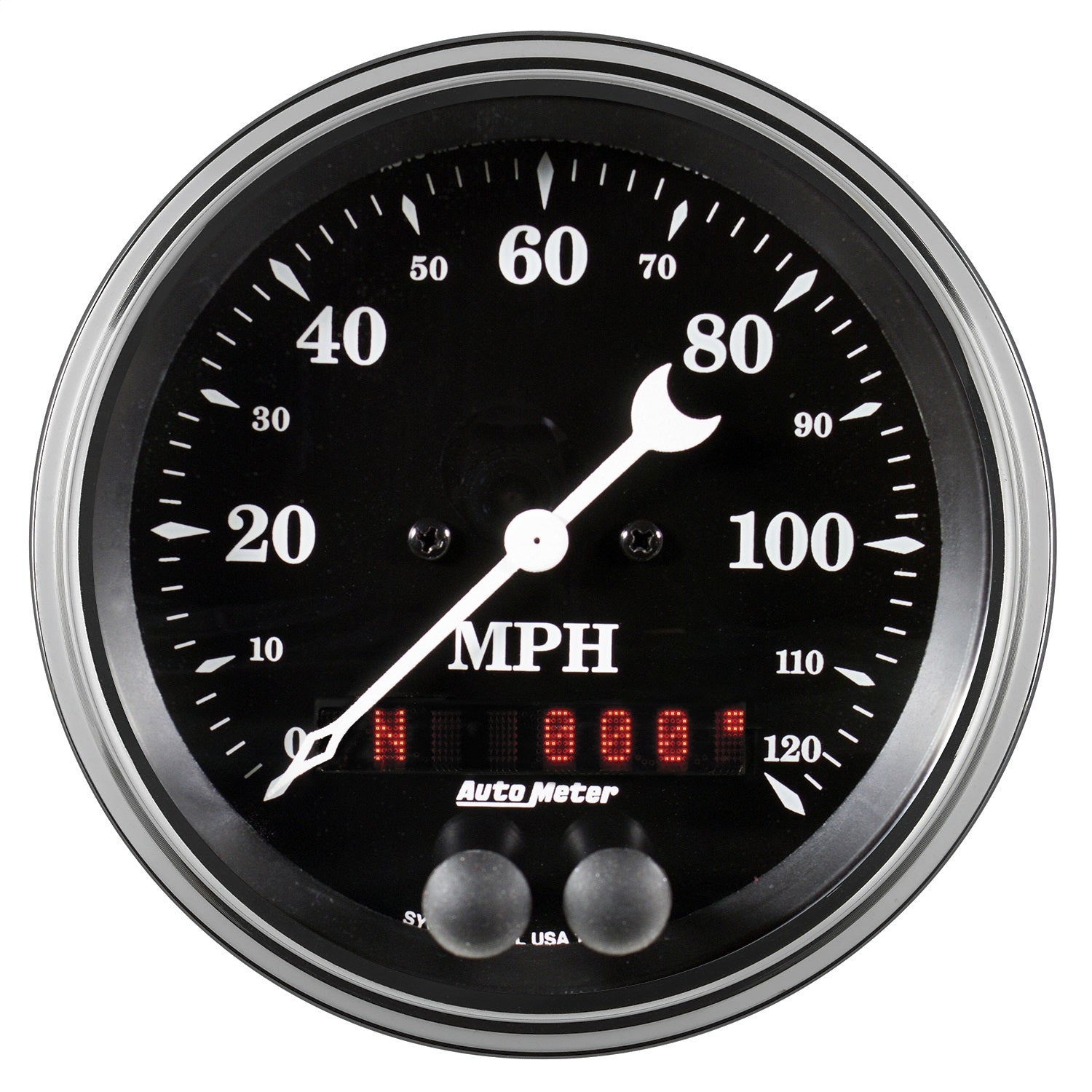 AutoMeter 1749 GAUGE; SPEEDOMETER; 3 3/8in.; 120MPH; GPS; OLD TYME BLACK AutoMeter 1749