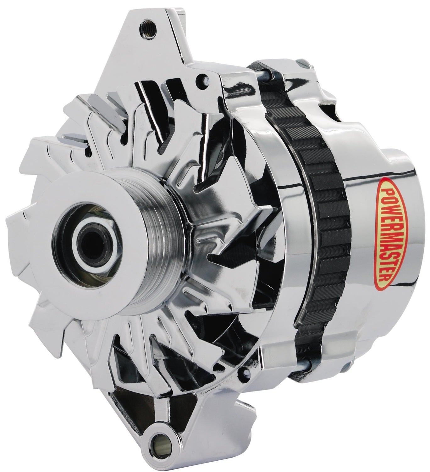 Alternator; CS130; Straight Mounting; 105 Amp; 85 Idle; 6 Groove Pulley; Chrome;