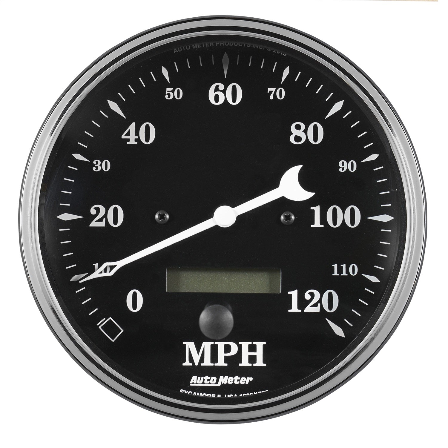 AutoMeter 1789 GAUGE; SPEEDO.; 5in.; 120MPH; ELEC. PROG. W/LCD ODO; OLD TYME BLACK AutoMeter 1789