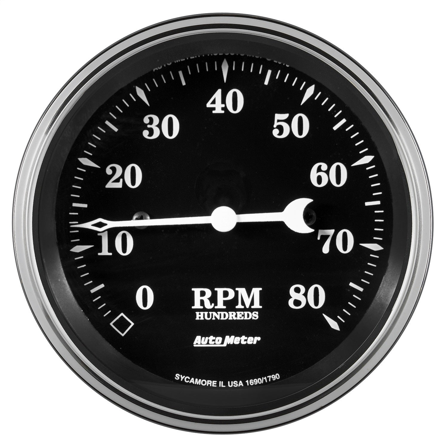 AutoMeter 1790 GAUGE; TACHOMETER; 3 3/8in.; 8K RPM; IN-DASH; OLD TYME BLACK AutoMeter 1790