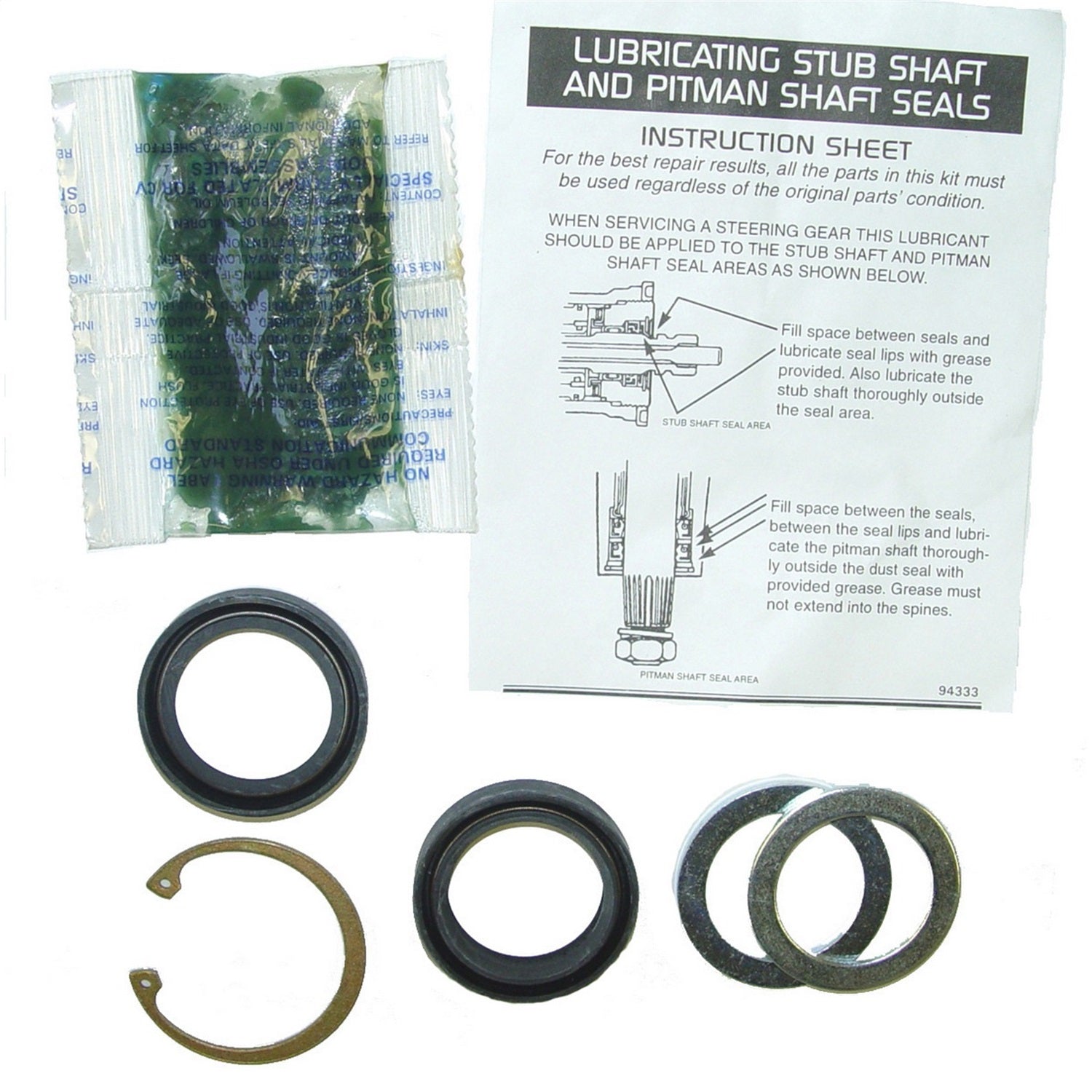 Omix 18005.02 Pitman Arm Seal Repair Kit; Incl. O-Rings/Sealant; Omix 18005.02