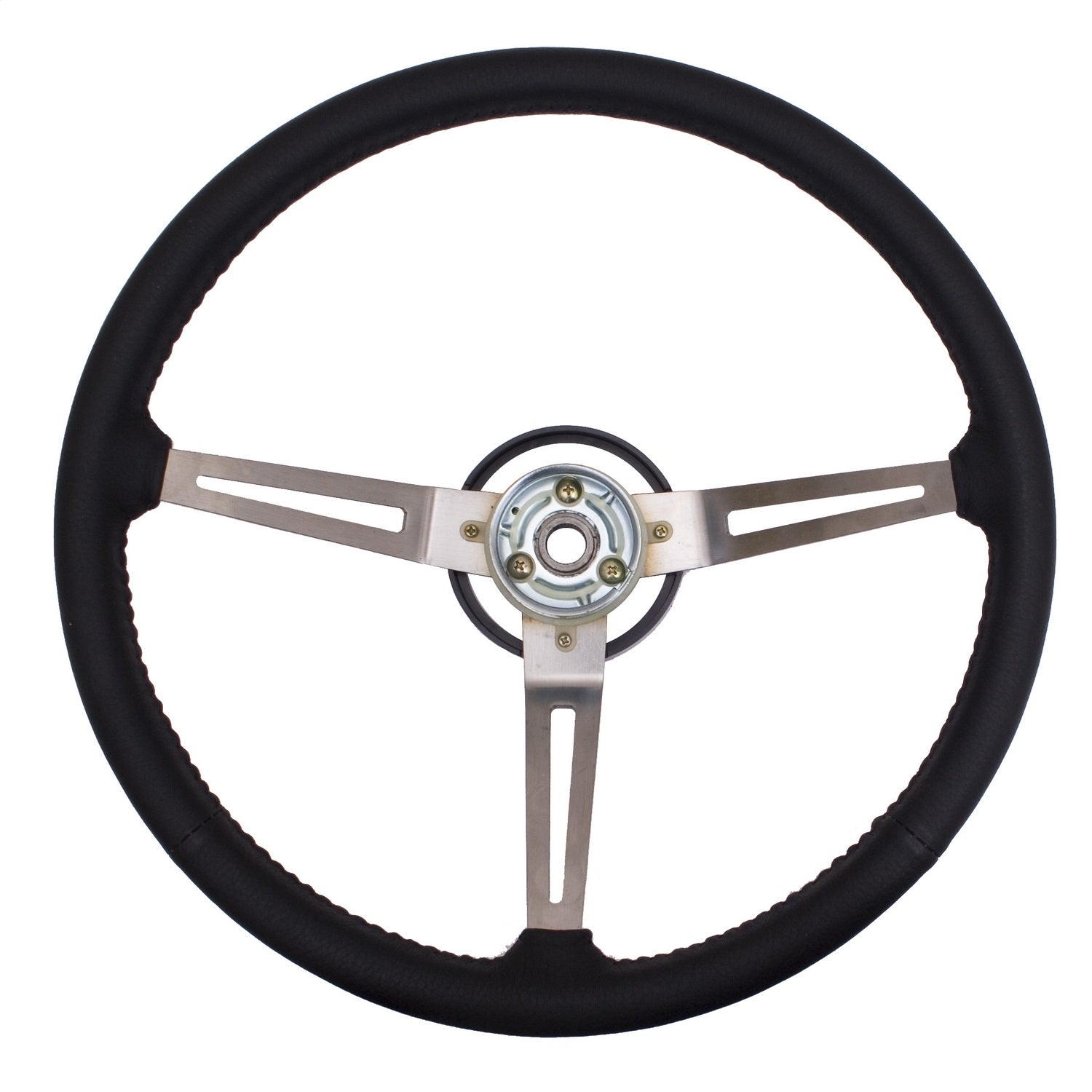Omix 18031.06 Steering Wheel; Metal 3-Spoke Design; Black; Omix 18031.06