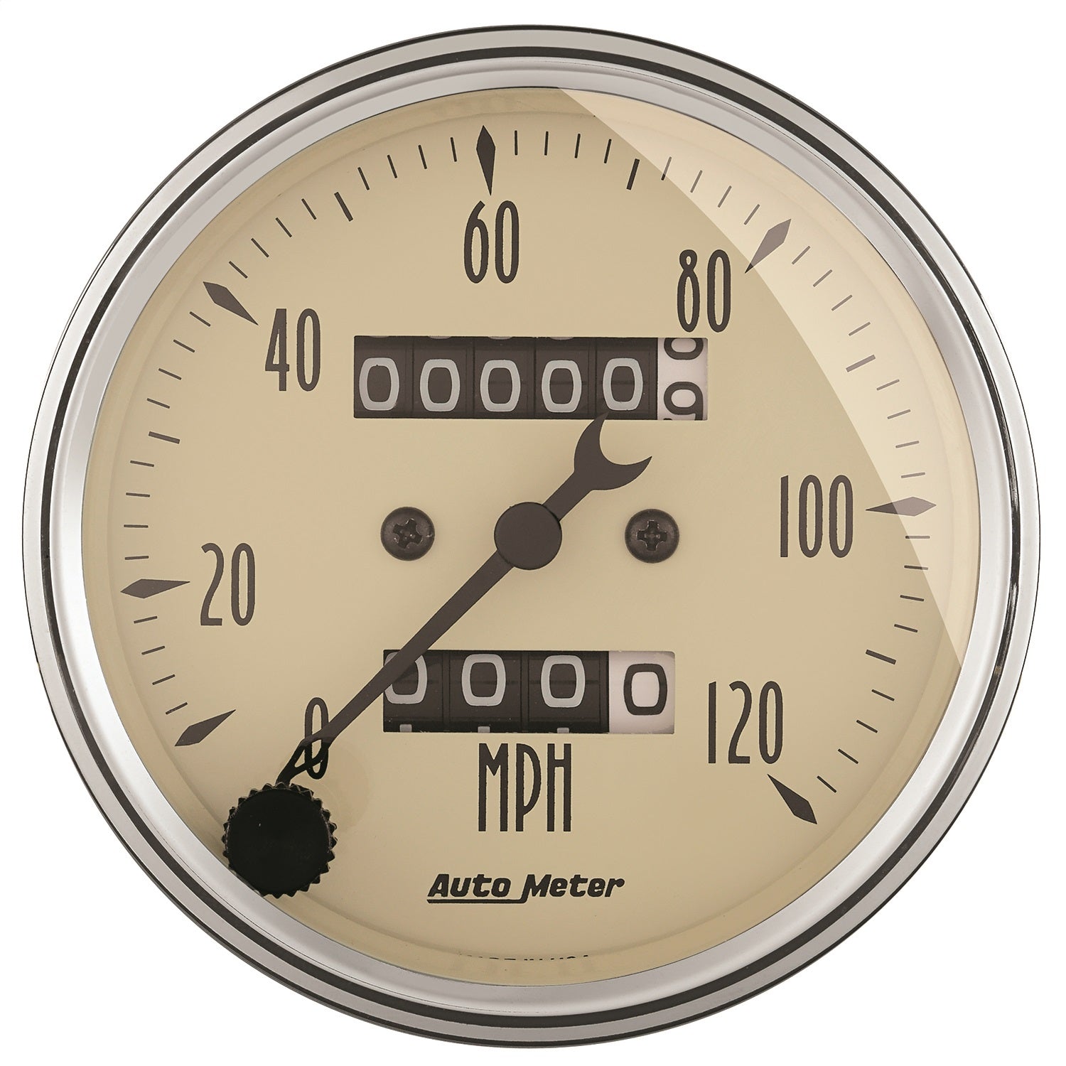AutoMeter 1896 GAUGE; SPEEDOMETER; 3 1/8in.; 120MPH; MECHANICAL; ANTIQUE BEIGE AutoMeter 1896