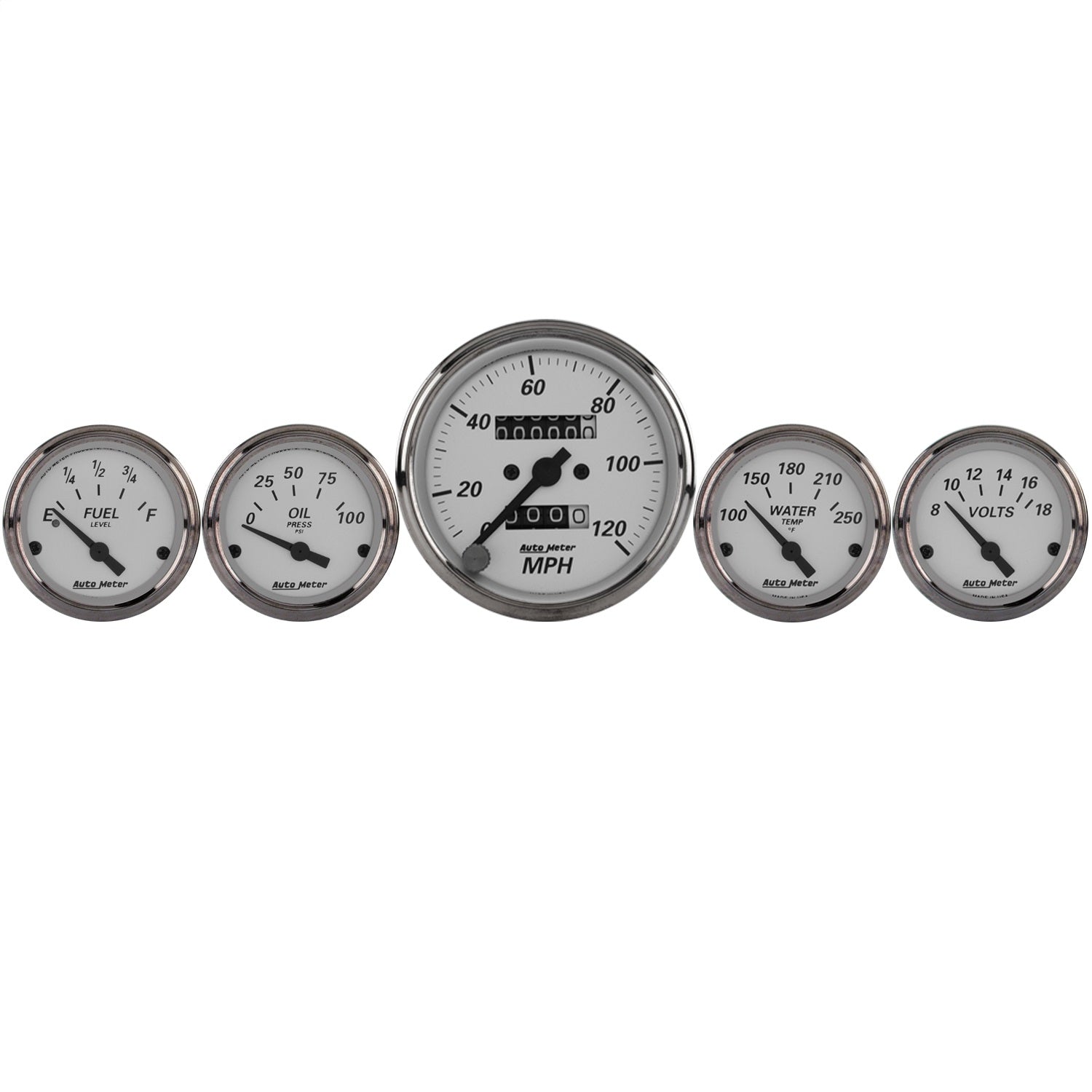 AutoMeter 1901 GAUGE KIT; 5 PC.; 3 1/8in./2 1/16in.; MECH. SPEEDOMETER; AMERICAN PLATINUM AutoMeter 1901