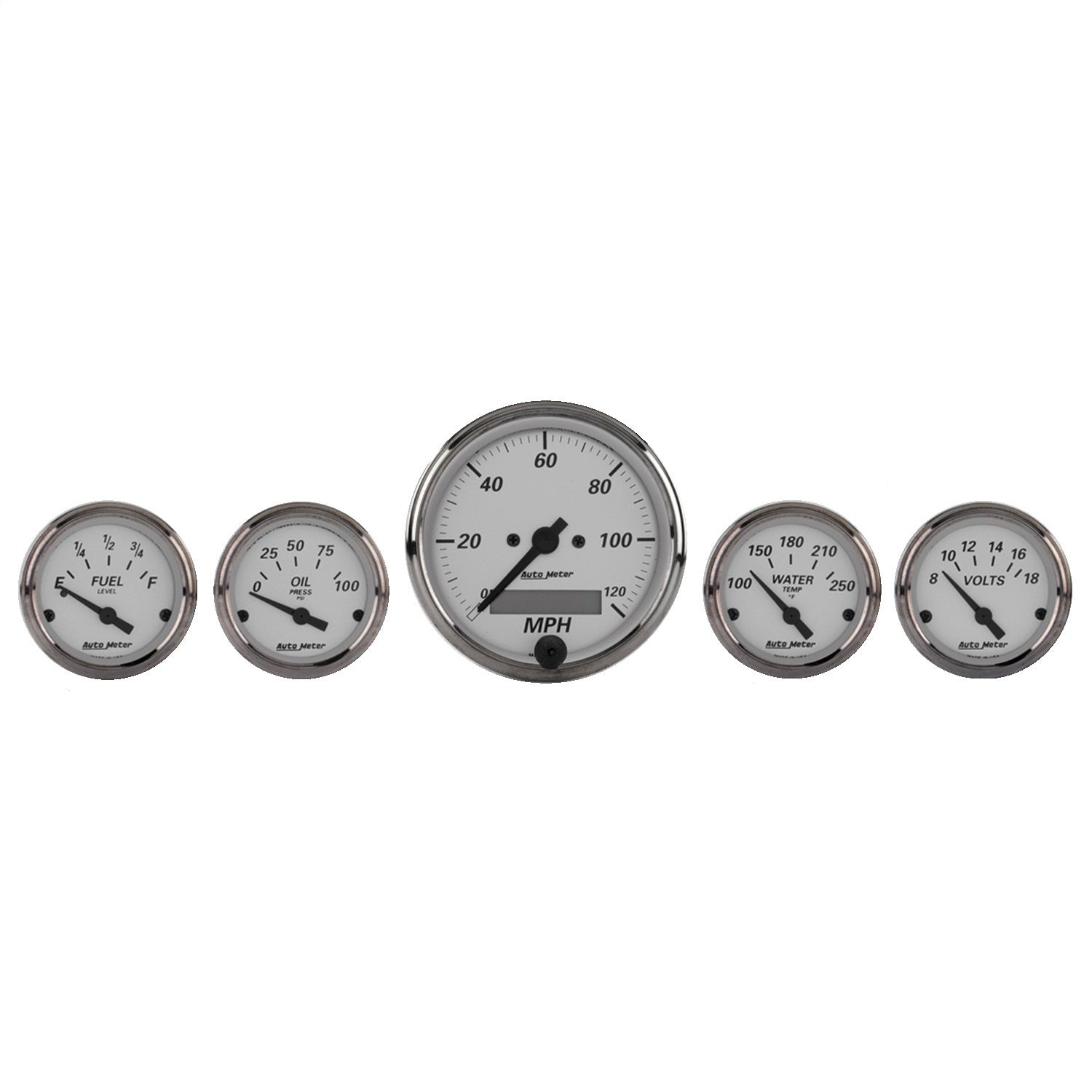 AutoMeter 1902 GAUGE KIT; 5 PC.; 3 1/8in./2 1/16in.; ELEC. SPEEDOMETER; AMERICAN PLATINUM AutoMeter 1902