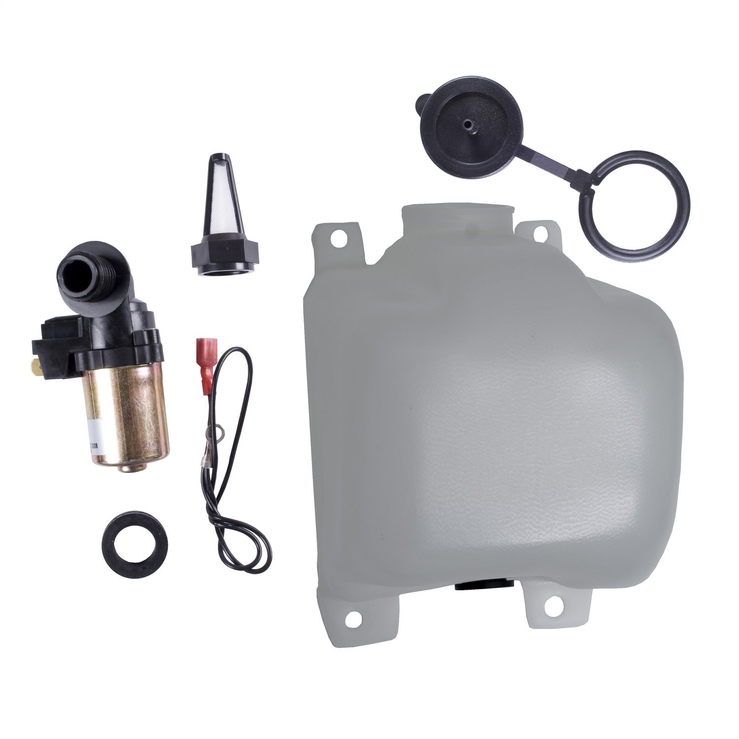 Omix 19107.03 Washer Bottle Assembly; Incl. Bottle/Bottle Cap/Pump/Filter Kit; Omix 19107.03