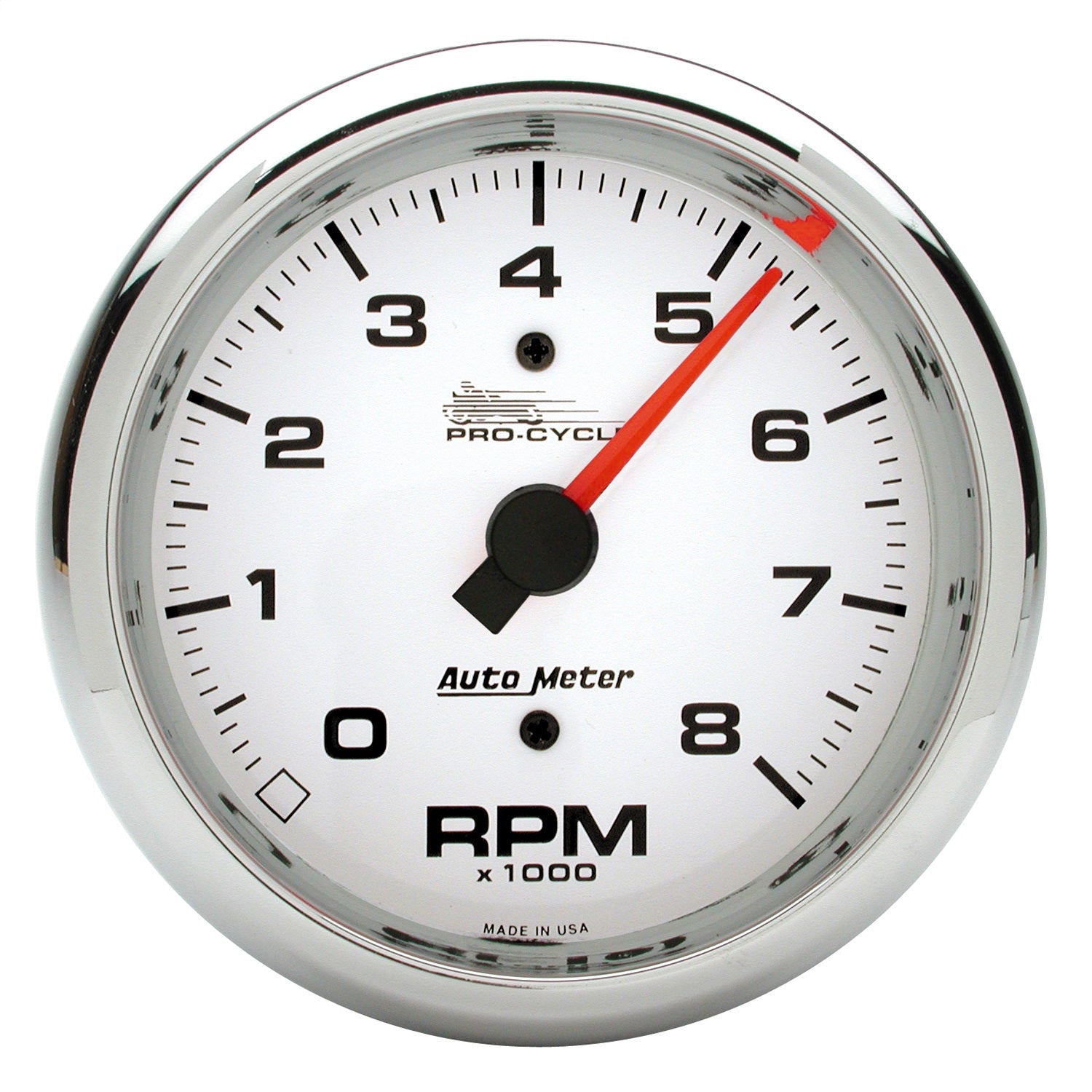 AutoMeter 19301 GAUGE; TACH; 3 3/4in.; 8K RPM; 2/4 CYLINDER; WHITE; PRO-CYCLE AutoMeter 19301