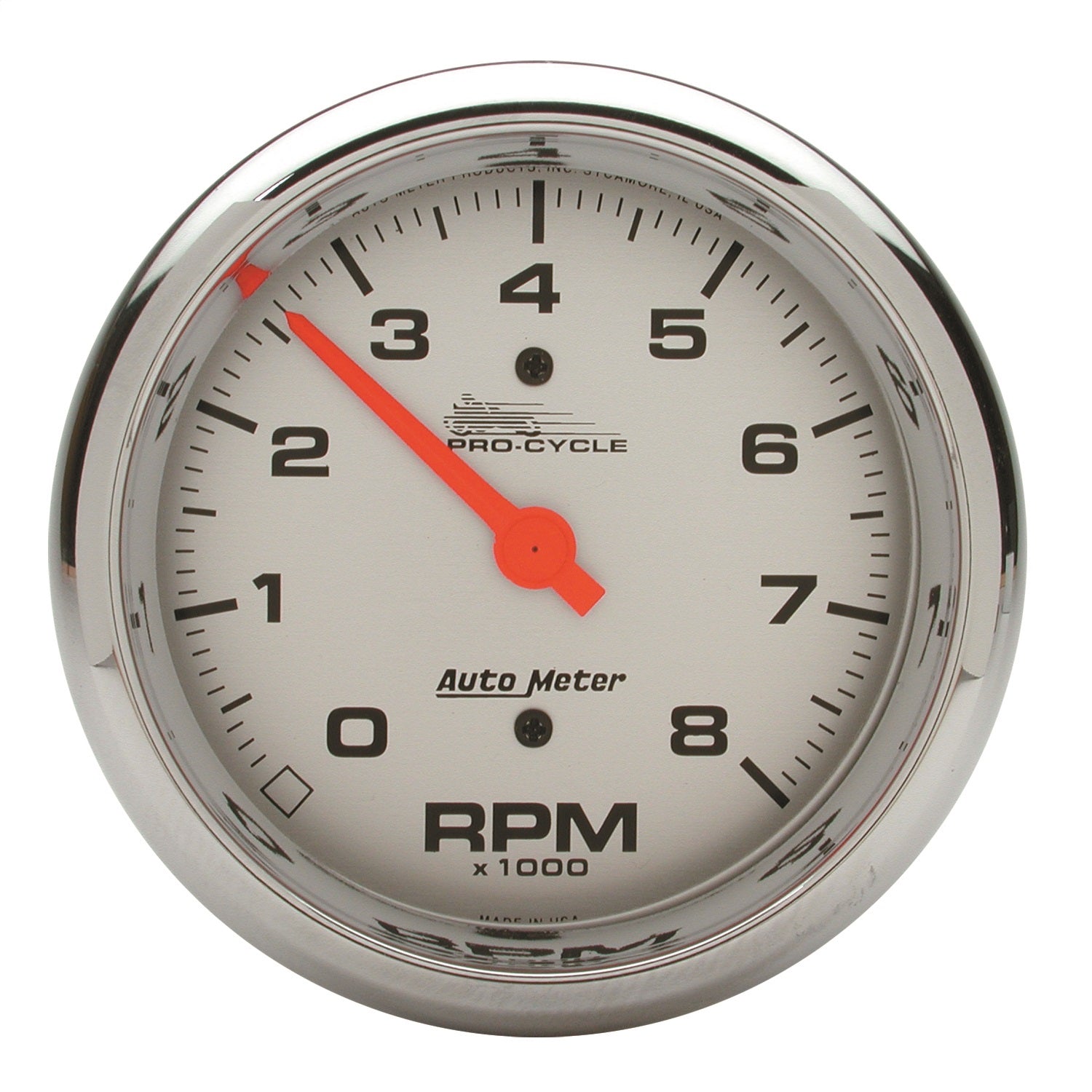 AutoMeter 19302 GAUGE; TACH; 3 3/4in.; 8K RPM; 2/4 CYLINDER; SILVER; PRO-CYCLE AutoMeter 19302