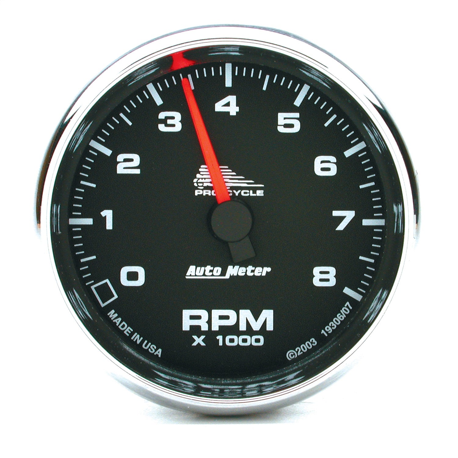 AutoMeter 19306 GAUGE; TACH; 2 5/8in.; 8K RPM; 2/4 CYLINDER; BLACK; PRO-CYCLE AutoMeter 19306