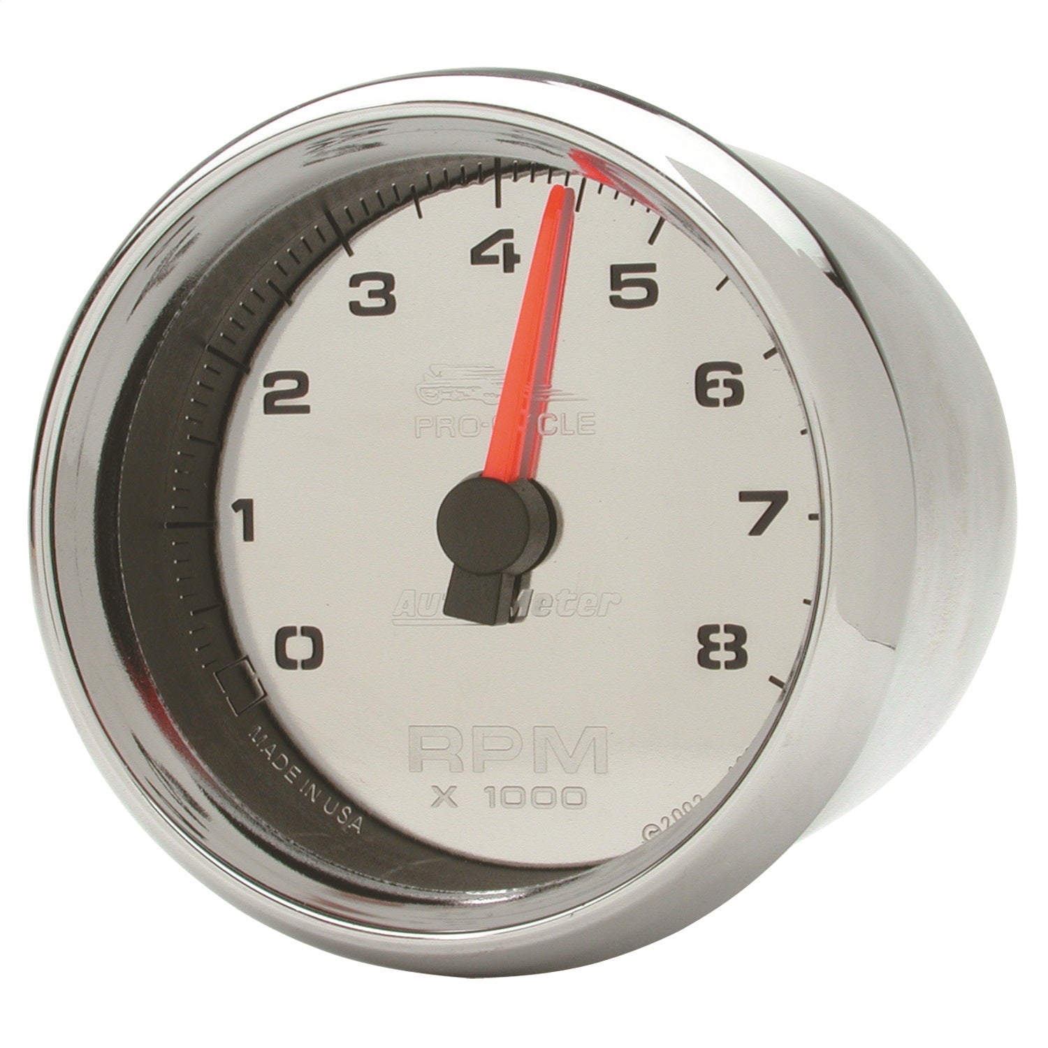 AutoMeter 19308 GAUGE; TACH; 2-5/8in.; 8K RPM; 2/4 CYLINDER; CHROME; PRO-CYCLE AutoMeter 19308