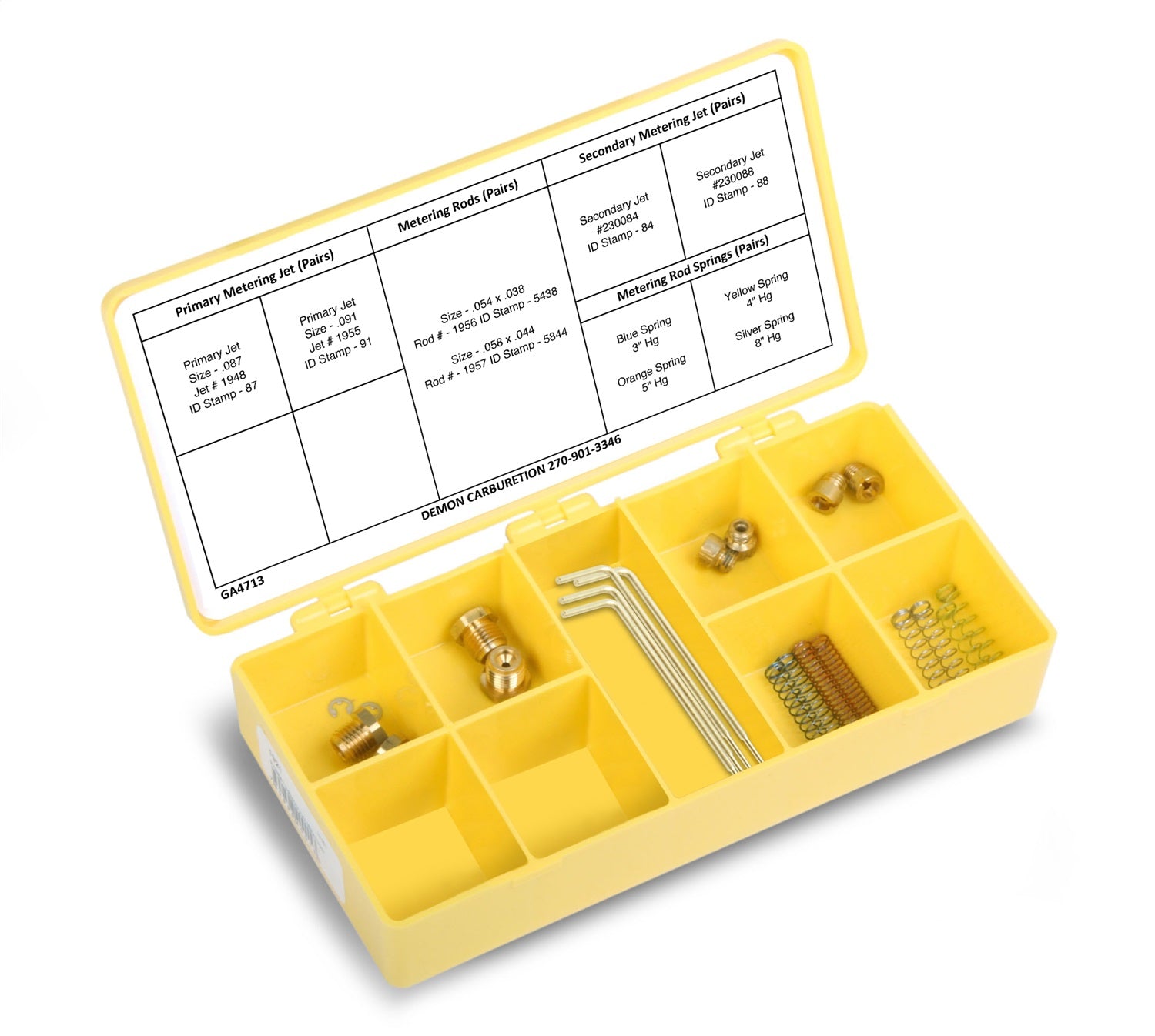 Demon Fuel Systems 1931 Street Demon® Calibration Kit; Incl. Metering Rods; Jets And Step Up Springs; Demon Fuel Systems 1931