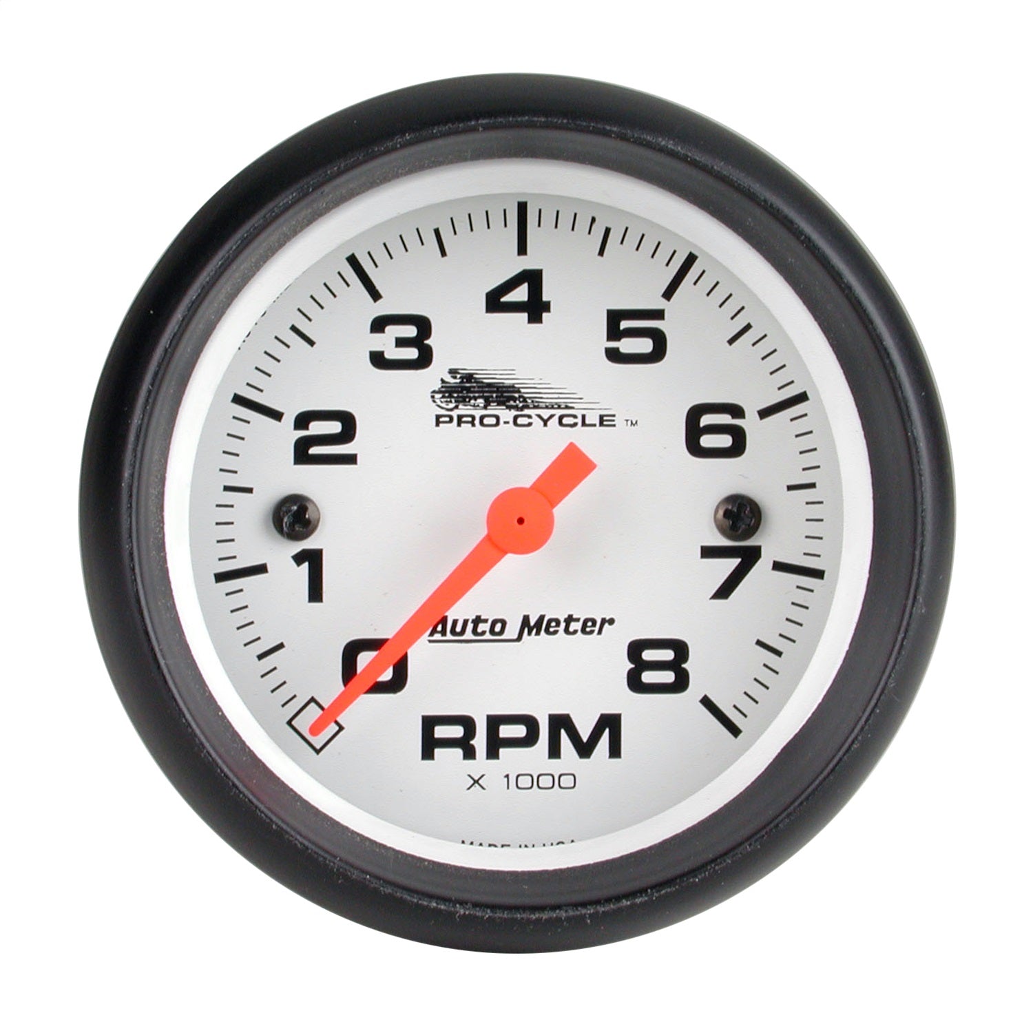 AutoMeter 19325 GAUGE; TACH; 2 5/8in.; 8K RPM; 2/4 CYLINDER; WHITE; PRO-CYCLE AutoMeter 19325