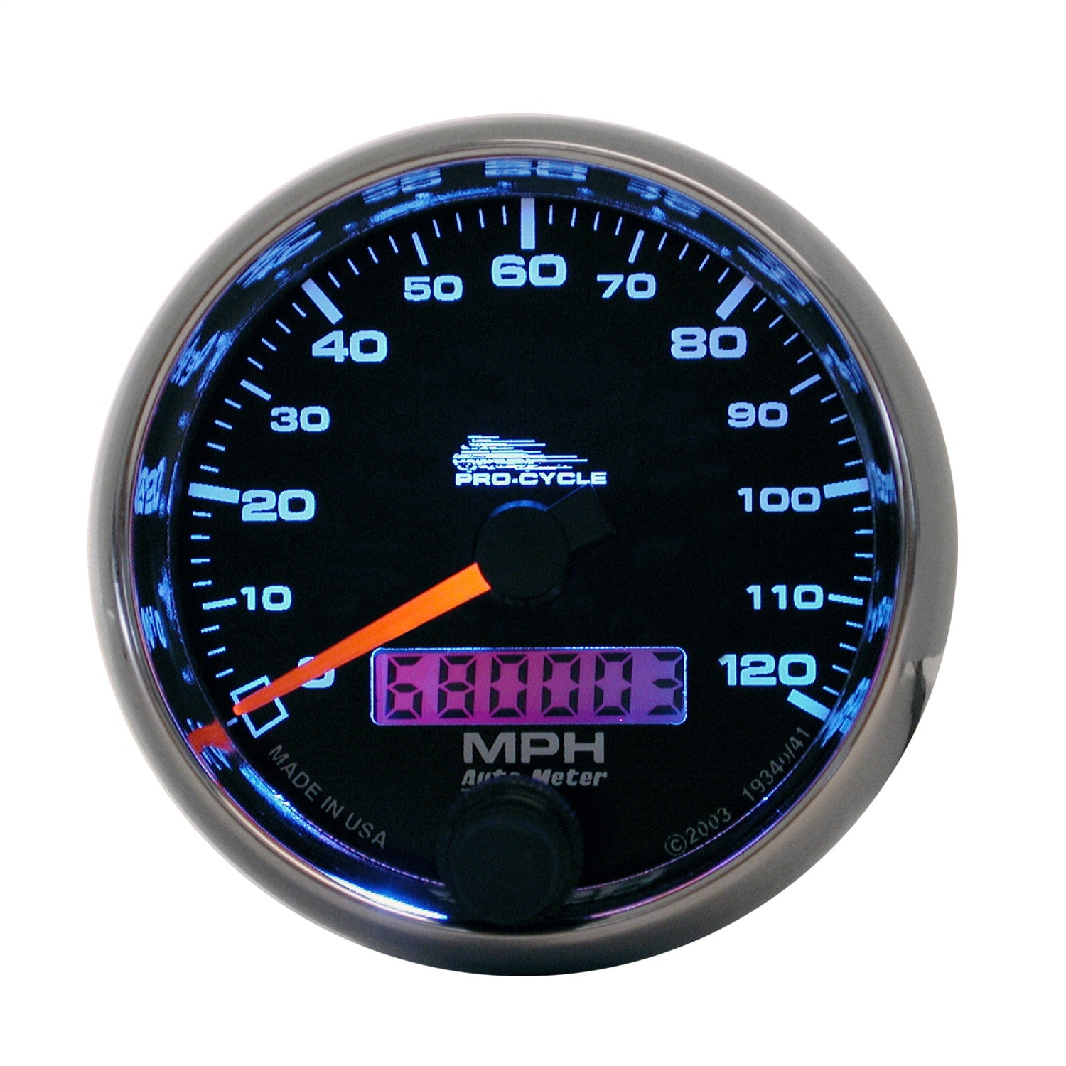 AutoMeter 19340 GAUGE; SPEEDO; 2 5/8in.; 120 MPH; ELEC; BLACK; PRO-CYCLE AutoMeter 19340