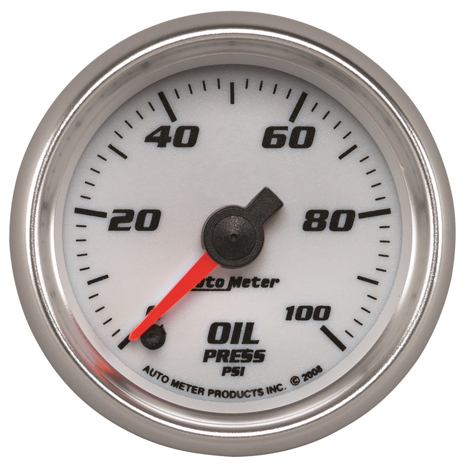 AutoMeter 19752 GAUGE; OIL PRESSURE; 2 1/16in.; 100PSI; DIGITAL STEPPER MOTOR; WHITE; PRO-CYCLE AutoMeter 19752