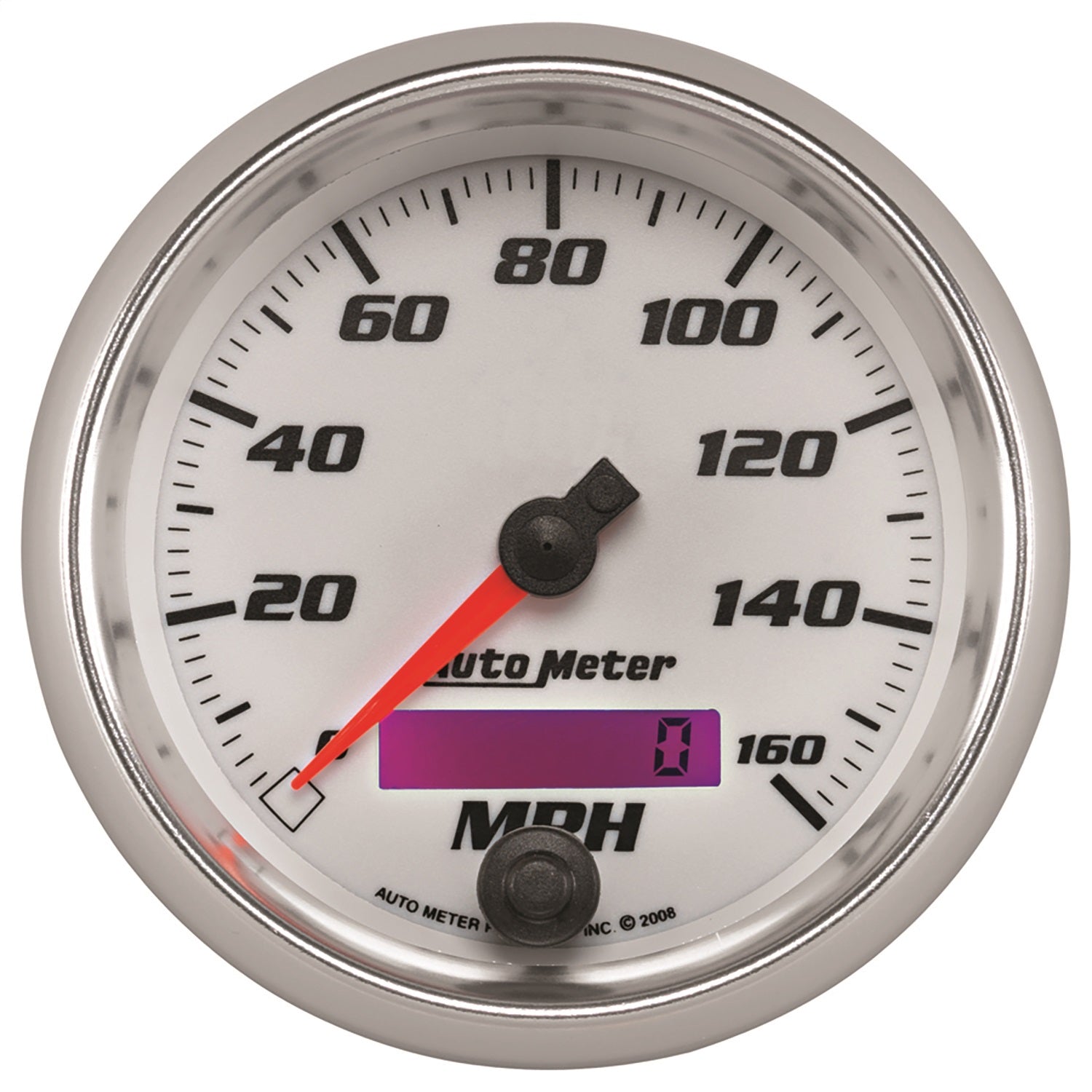 AutoMeter 19789 GAUGE; SPEEDOMETER; 3 3/8in.; 160MPH; ELEC. PROGRAMMABLE; WHITE; PRO-CYCLE AutoMeter 19789