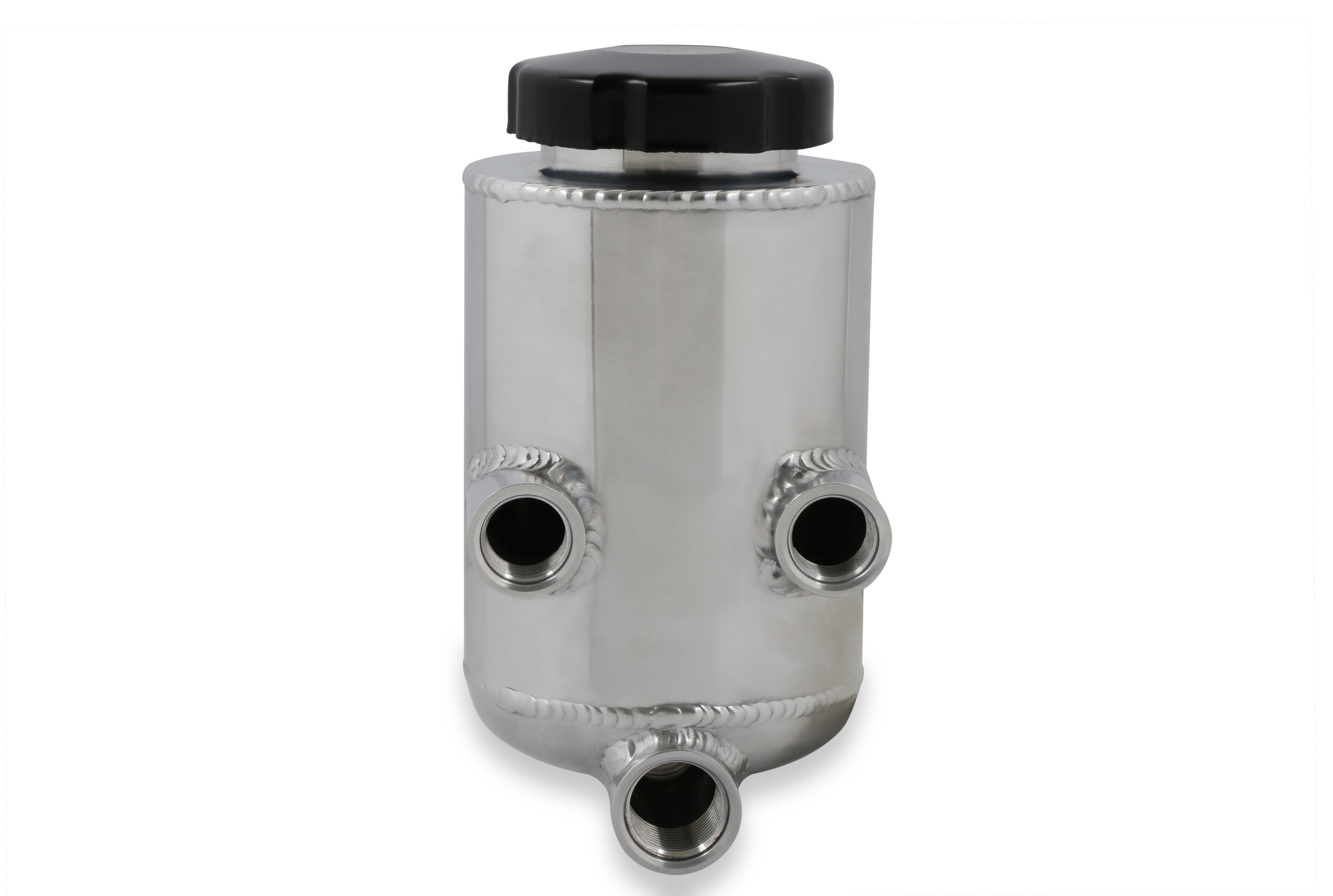 Holley 198-211 Power Steering Reservoir; Polished; w/Adapters/No Brackets; Aluminum; Holley 198-211