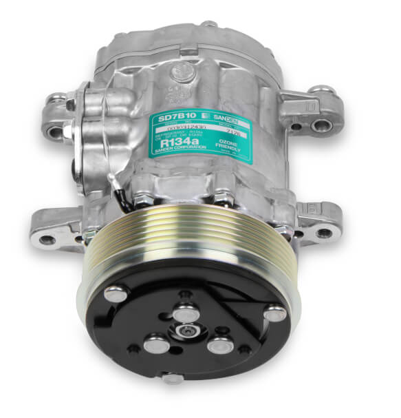 Holley 199-102 A/C Compressor; SD7 Sanden; For Use w/LS Engine Swaps; Holley 199-102