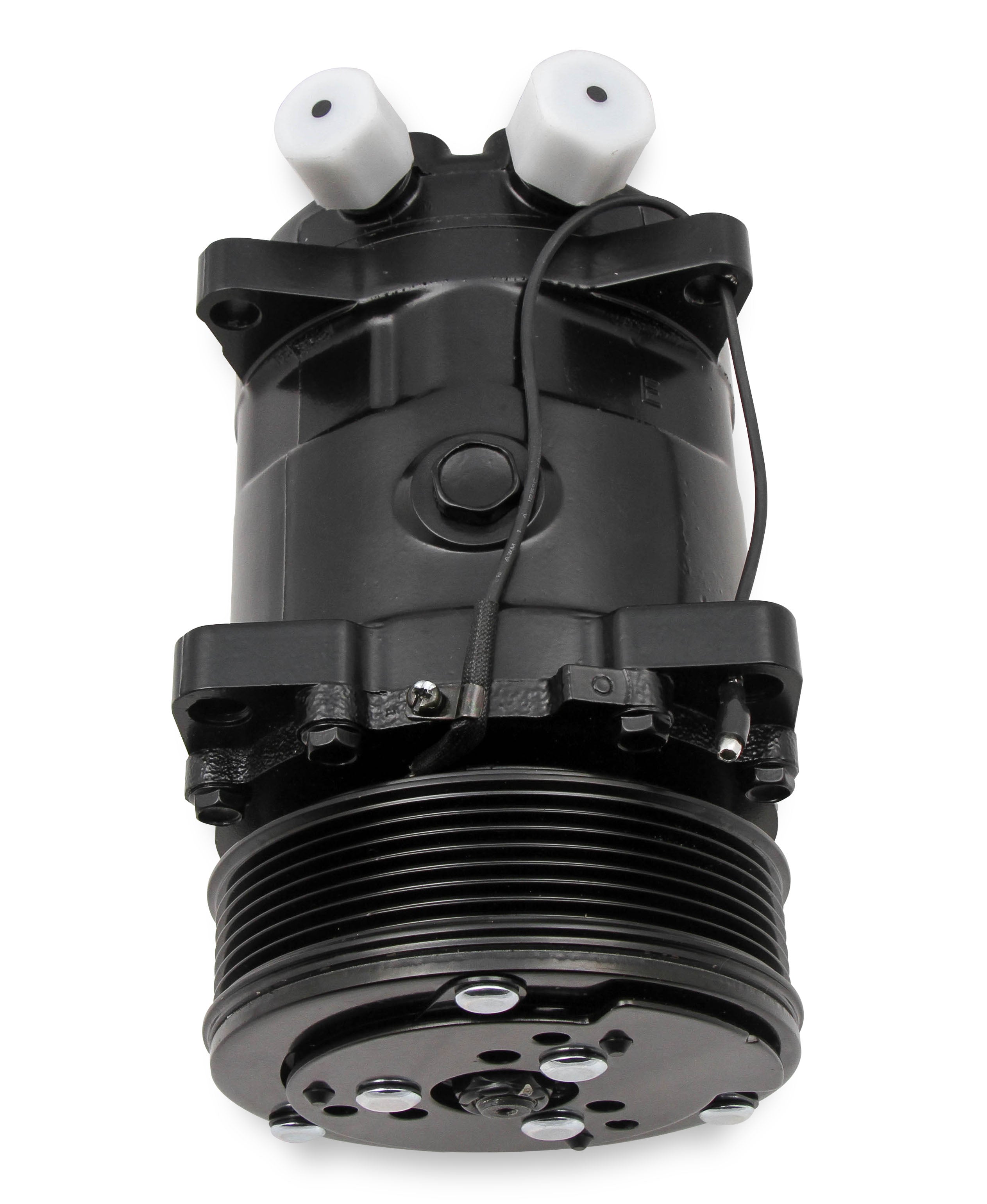 Holley 199-103 A/C Compressor; SD508 Sanden; Uses R134A; Black; Holley 199-103