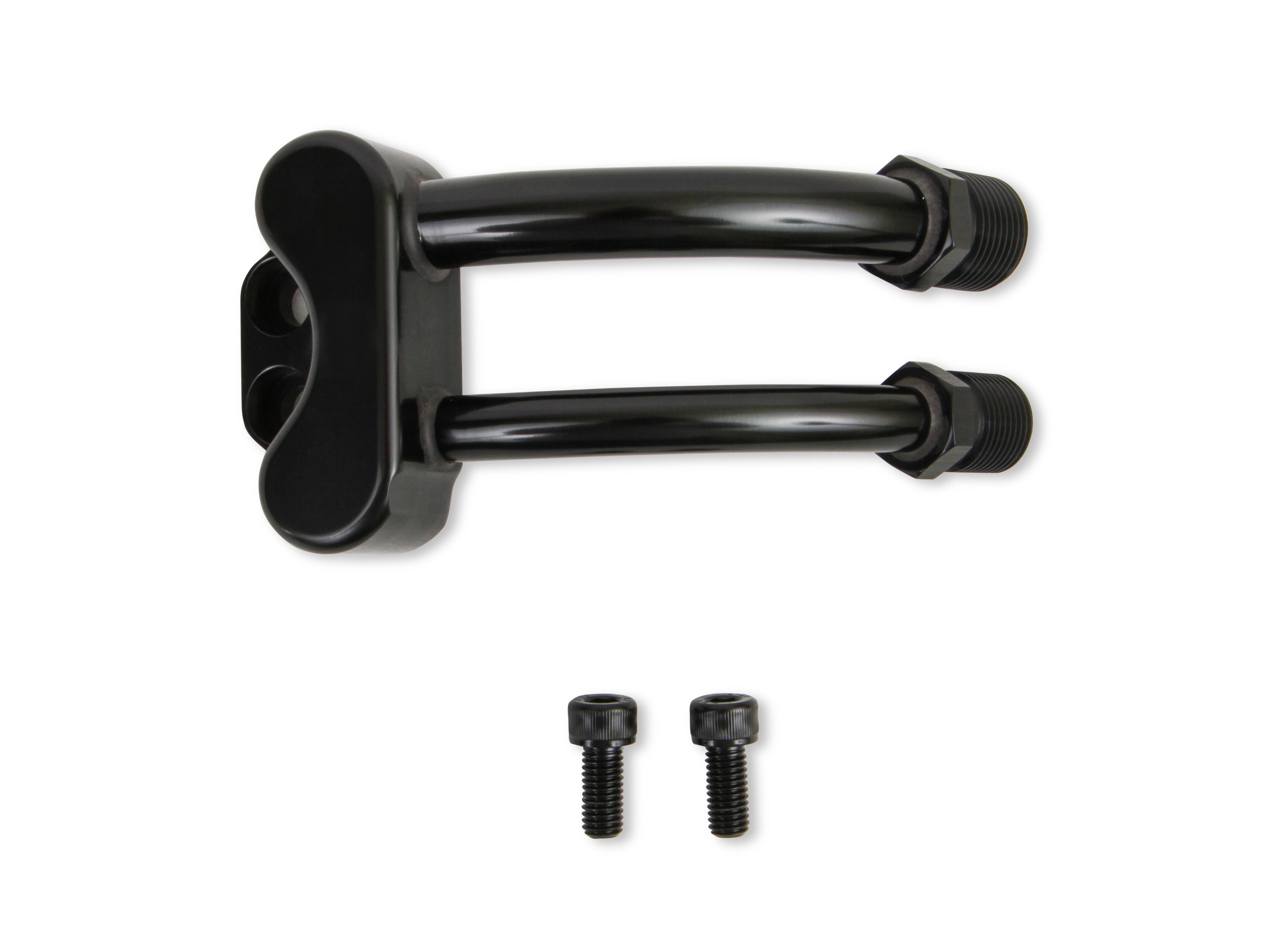 Holley 199-201BK Line Adapter Manifold; For SD7 Air Conditioning Compressor; Black; Holley 199-201BK