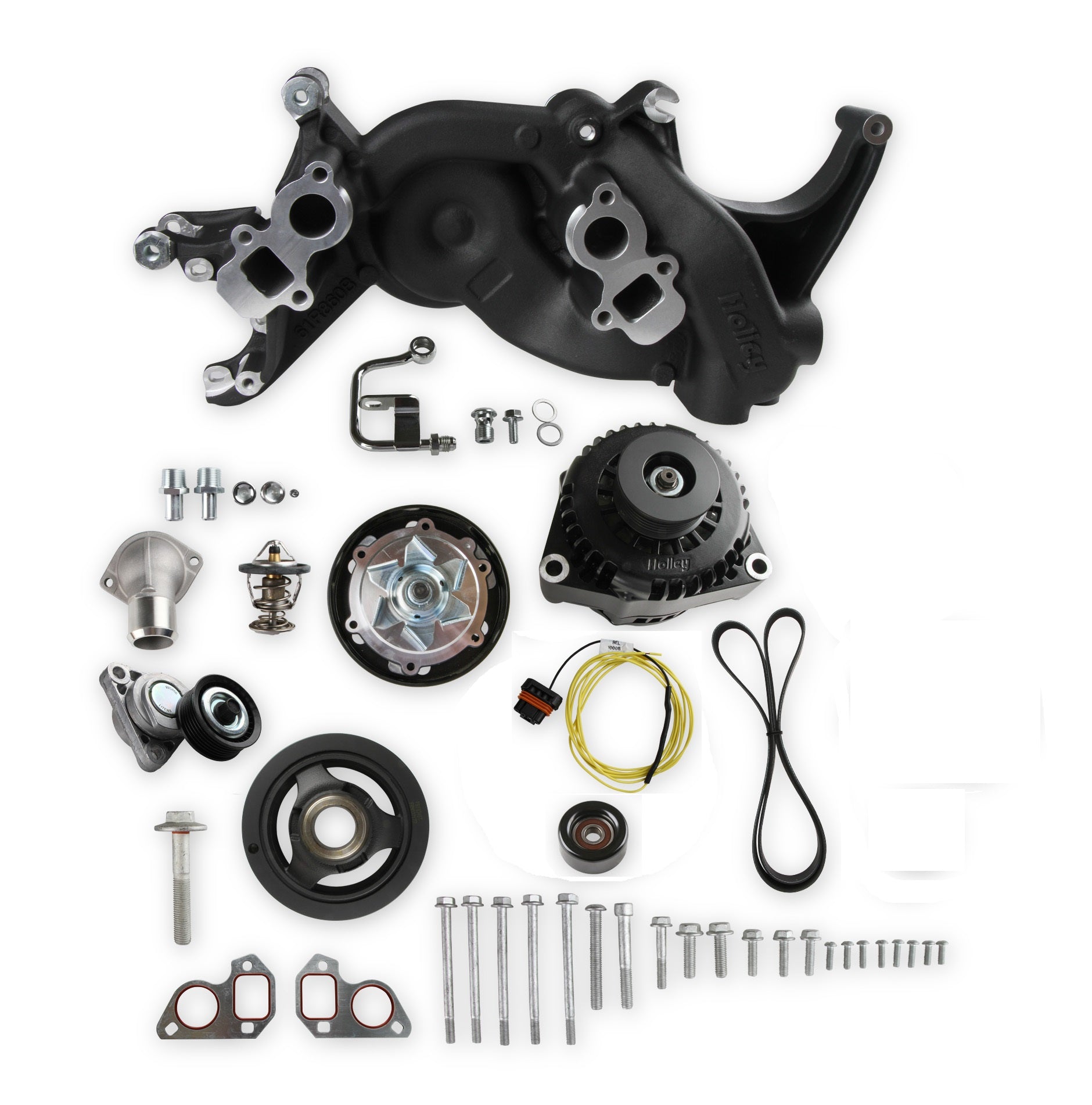 Holley 20-187BK Mid-Mount Complete Race Accessory System Holley 20-187BK
