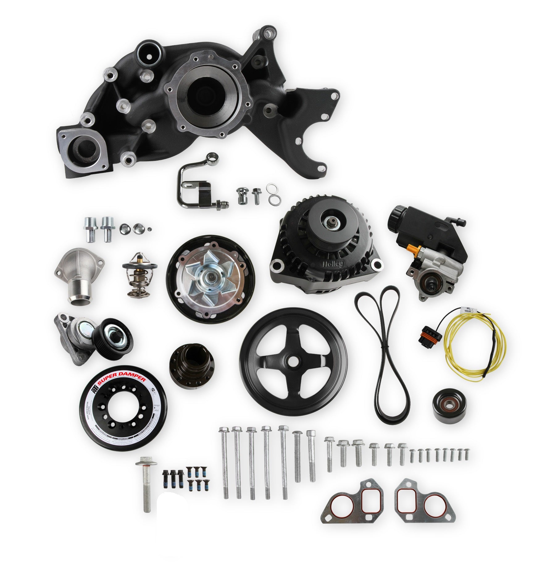 Holley Premium Mid-Mount LS7 Race Accessory System- Black Finish