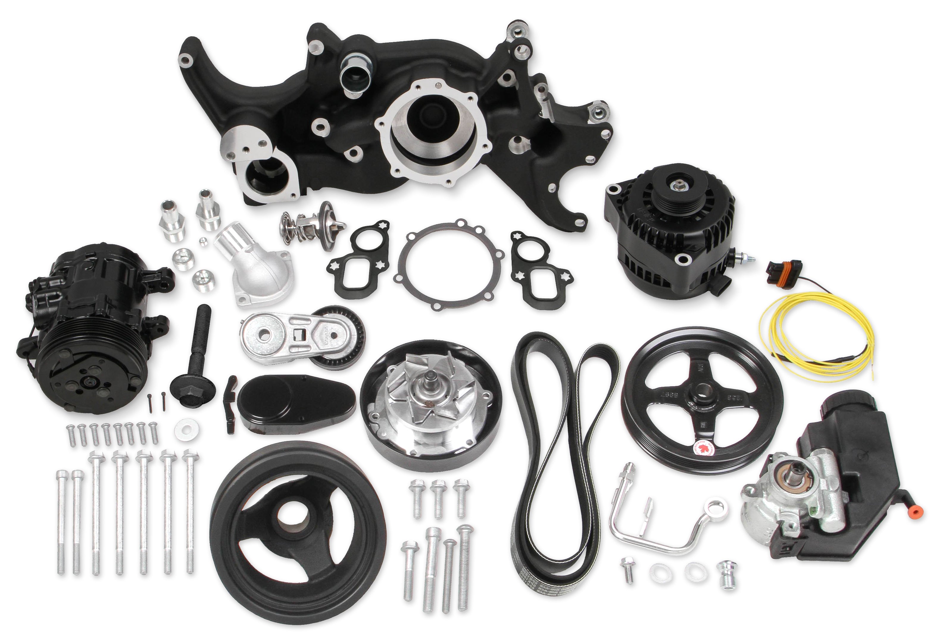 Holley 20-205BK Mid-Mount Accessory Drive System Kit Holley 20-205BK