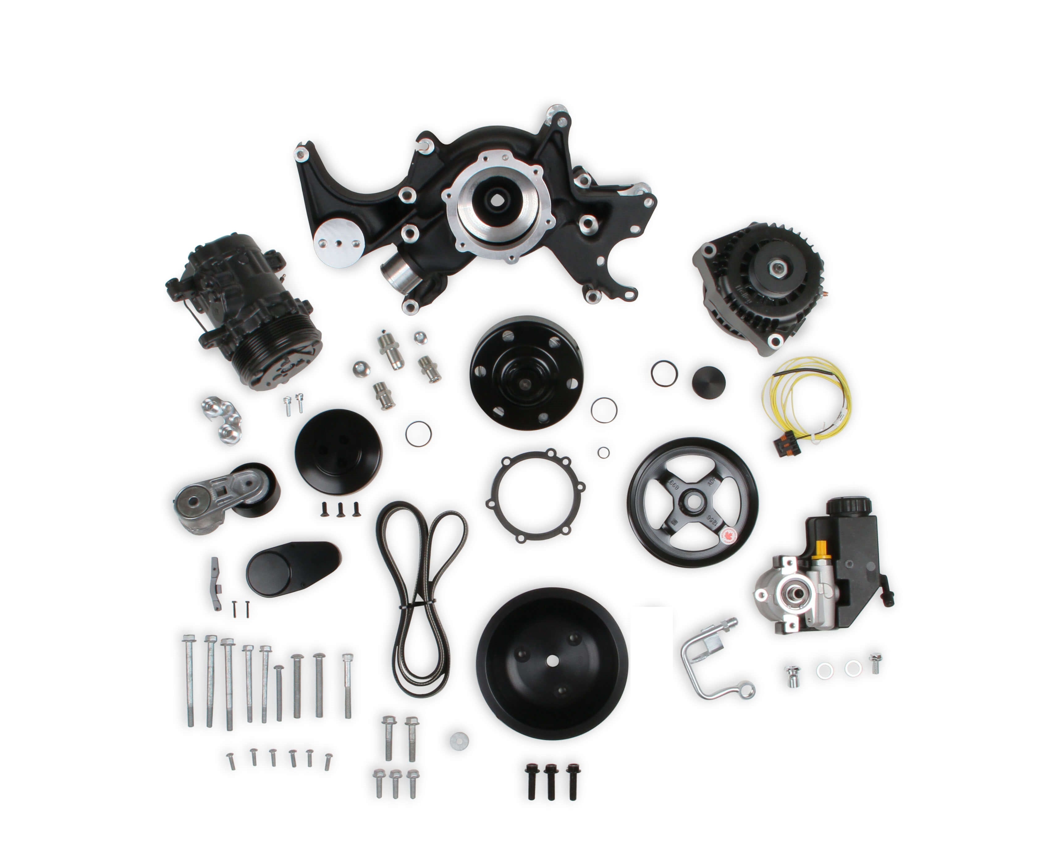 Holley 20-240BK Mid-Mount Complete Accessory Drive System Holley 20-240BK