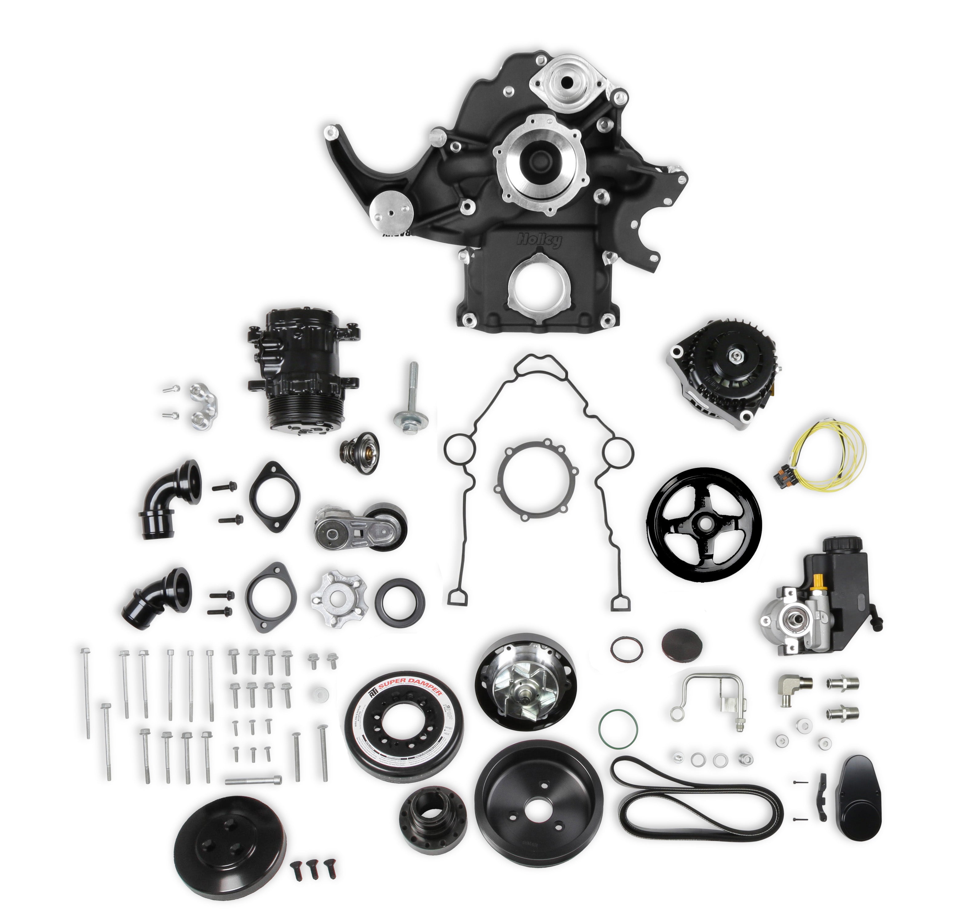Holley 20-293BK Holley Premium Mid-Mount Complete Accessory System Holley 20-293BK