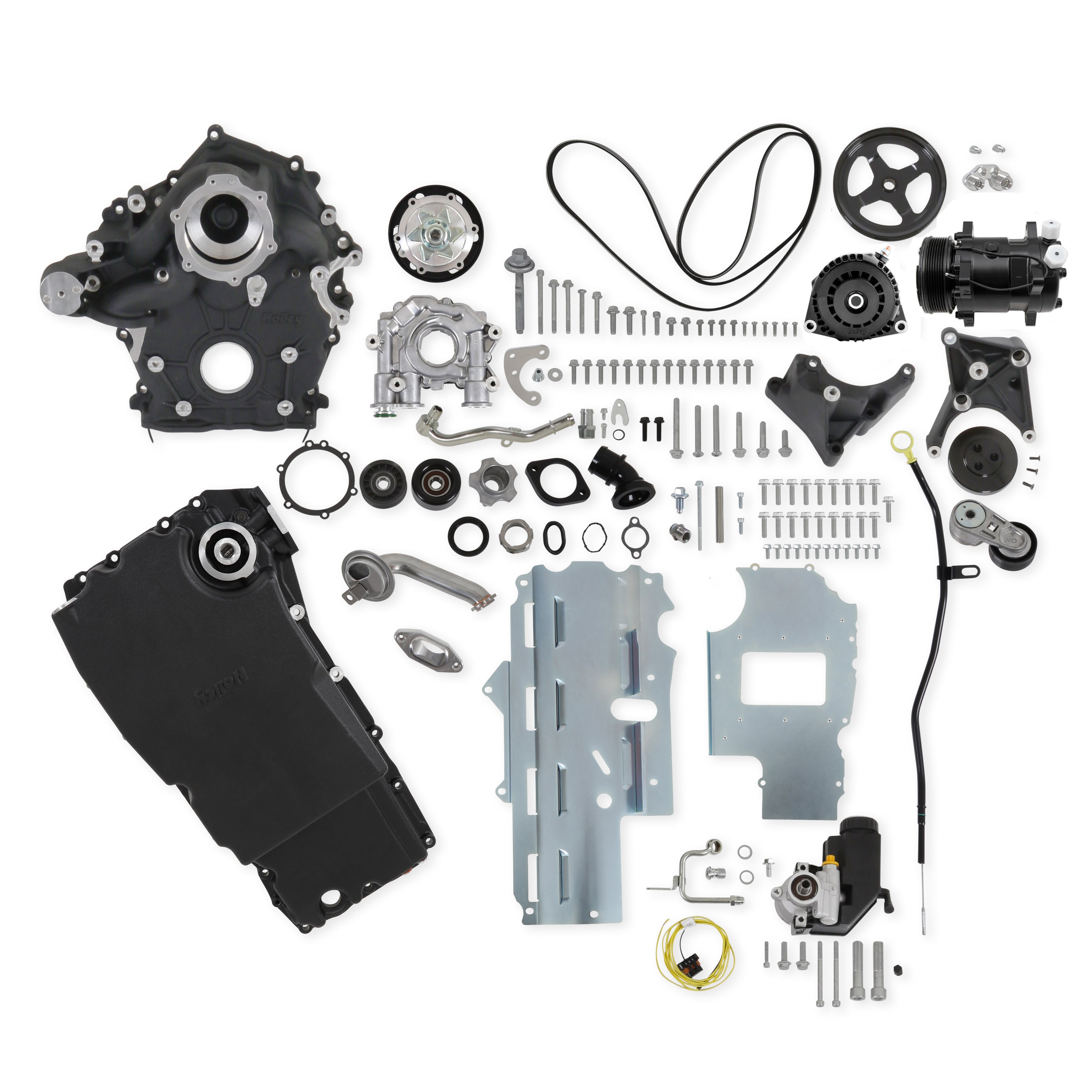 Holley Godzilla High-Mount Accessory Drive - F100 Swap - Complete - Black