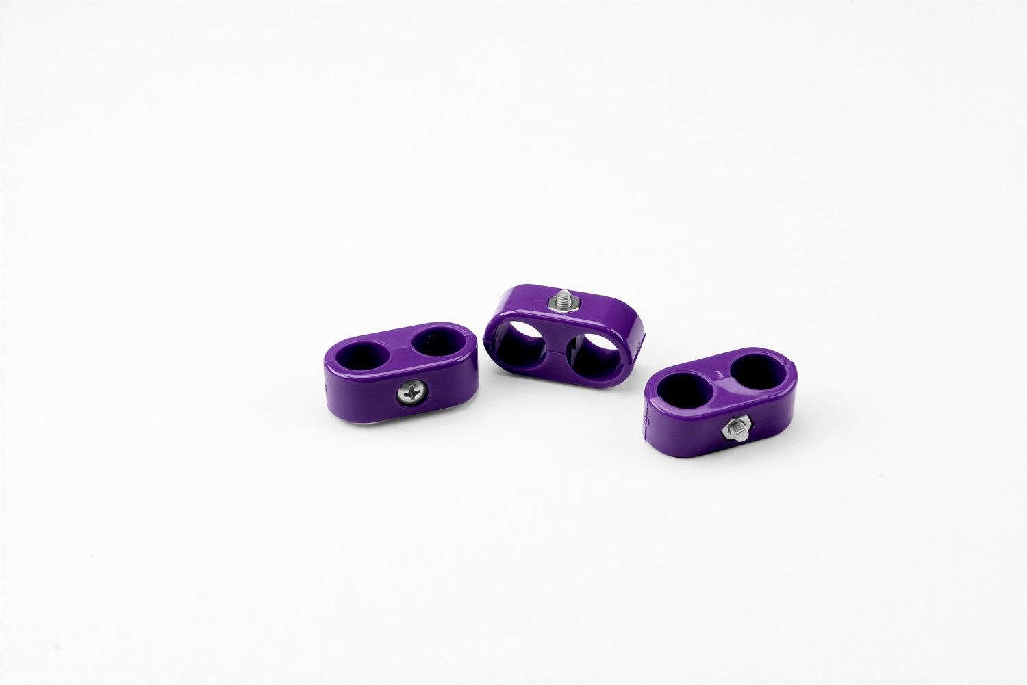 Lokar 20-652-20 Double Place T Clamp; 11/16 in.-11/16 in; 8AN; 3 Pieces; Purple; Lokar 20-652-20