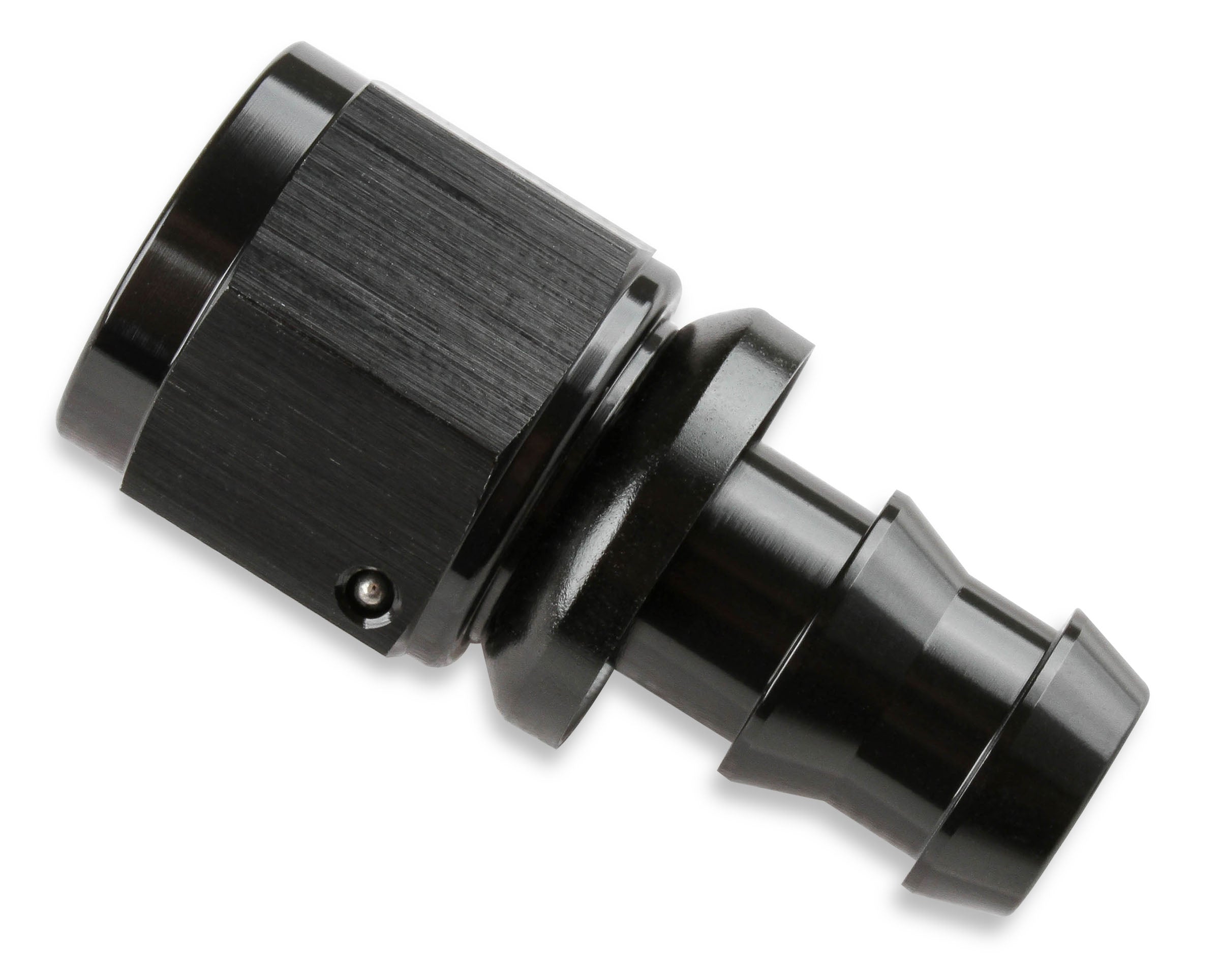 Mr Gasket 200106-BL Push-On Hose End; Straight; -6AN; Anodized Black; Mr Gasket 200106-BL