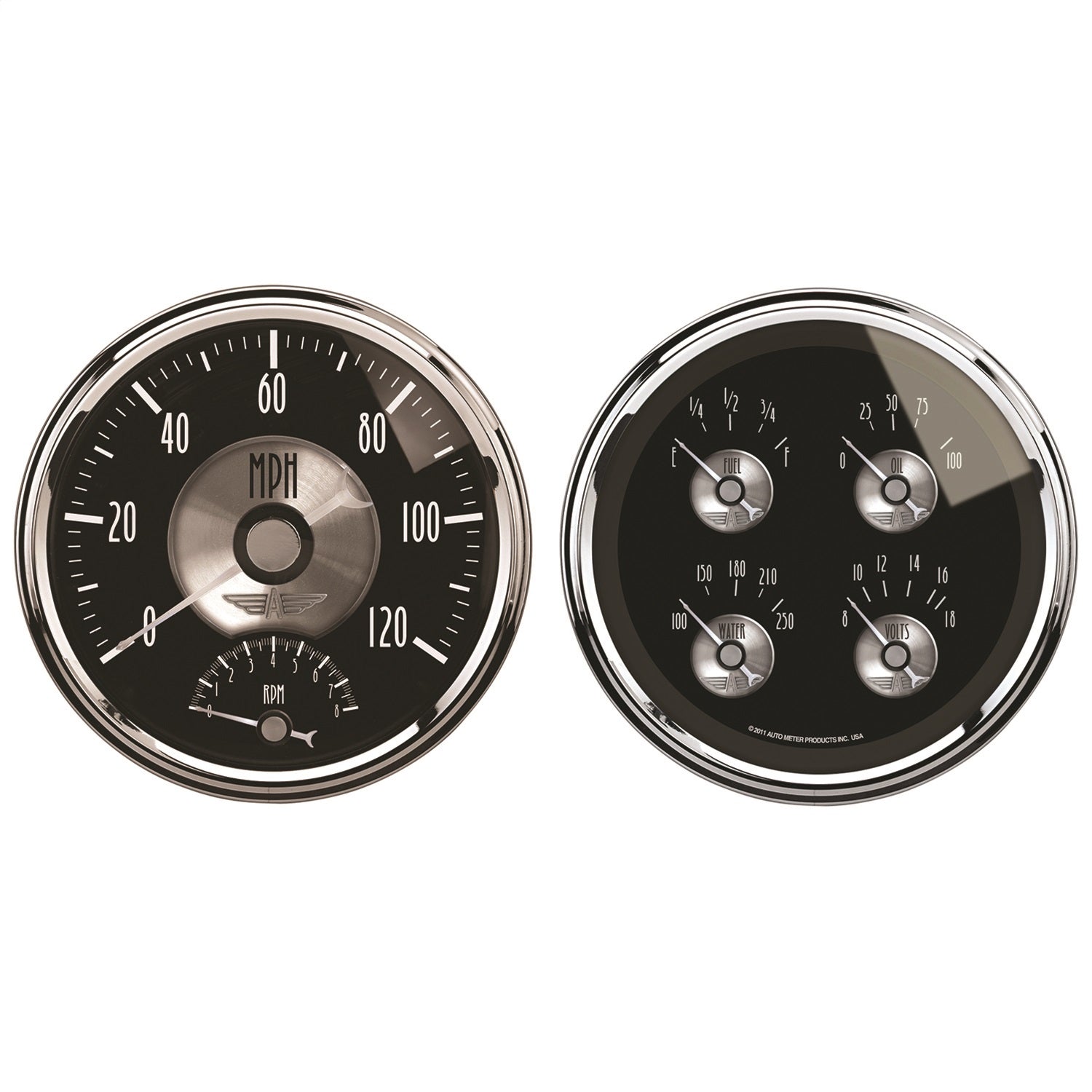 AutoMeter 2005 2 PC. GAUGE KIT; 5in. QUAD/TACH/SPEEDO; 240-33 O; PRESTIGE BLK. DIAMOND AutoMeter 2005