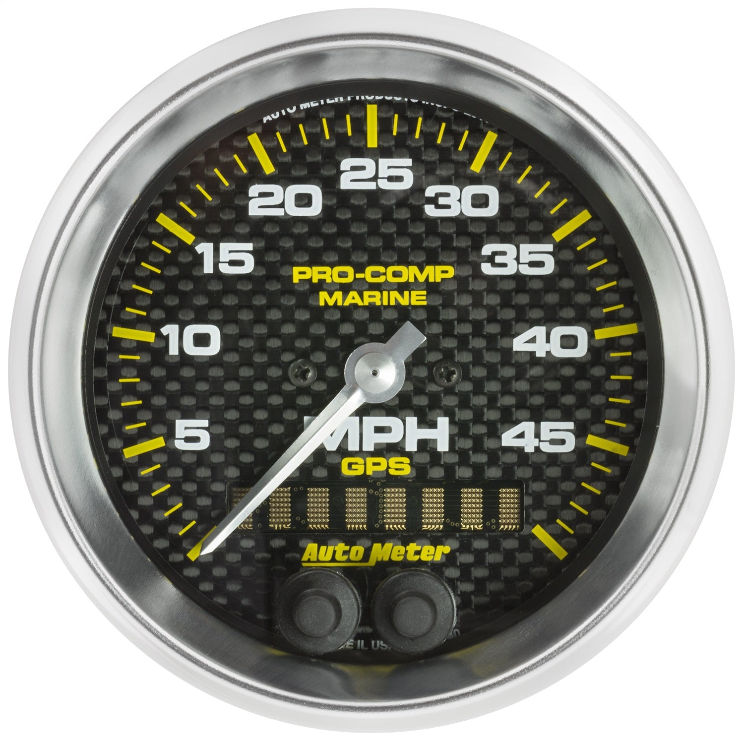 AutoMeter 200635-40 GAUGE; SPEEDOMETER; 3 3/8in.; 50MPH; GPS; MARINE CARBON FIBER AutoMeter 200635-40