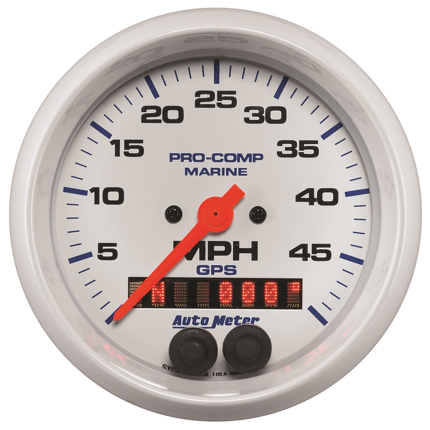 AutoMeter 200635 GAUGE; SPEEDOMETER; 3 3/8in.; 50MPH; GPS; MARINE WHITE AutoMeter 200635