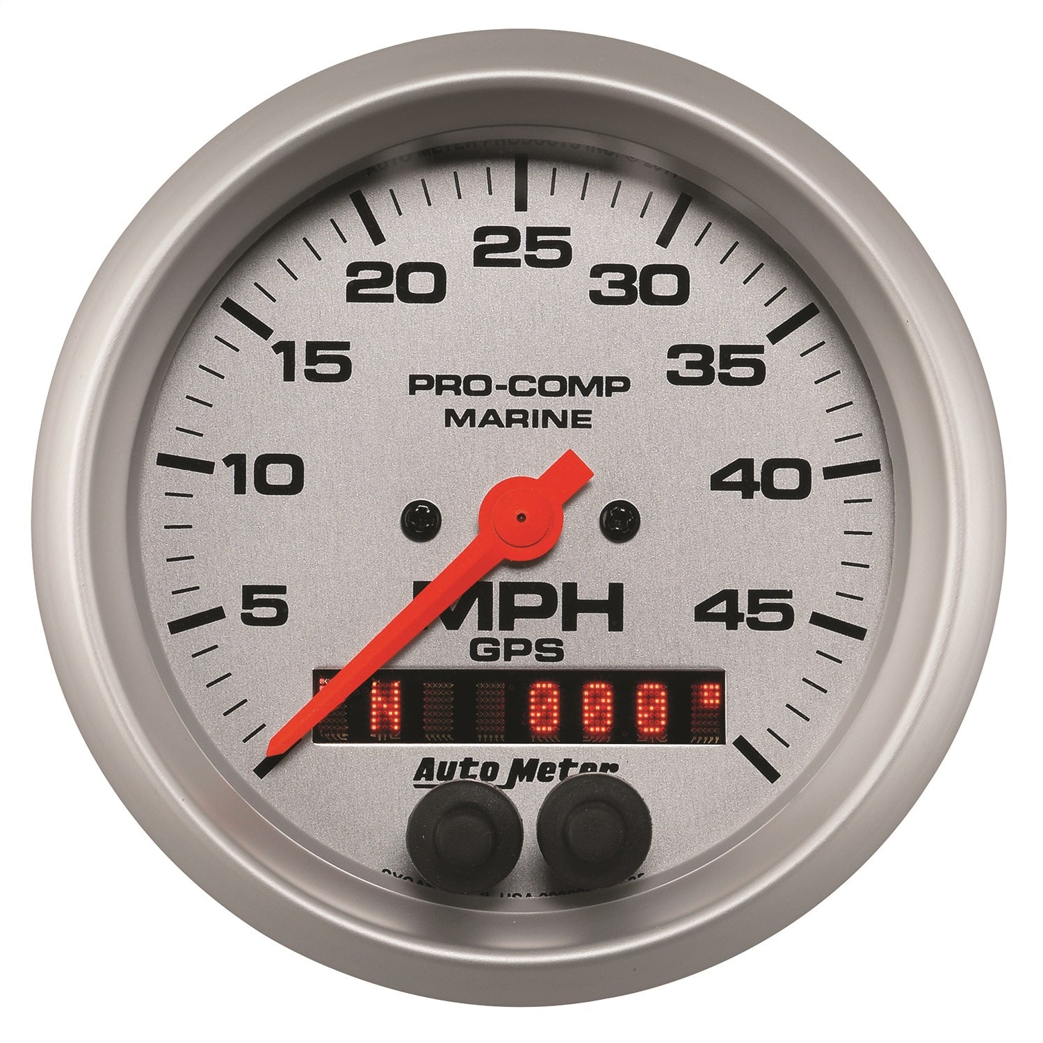 AutoMeter 200635-33 3-3/8in. GPS SPEEDOMETER; 0-50 MPH; MARINE SILVER ULTRA-LITE AutoMeter 200635-33